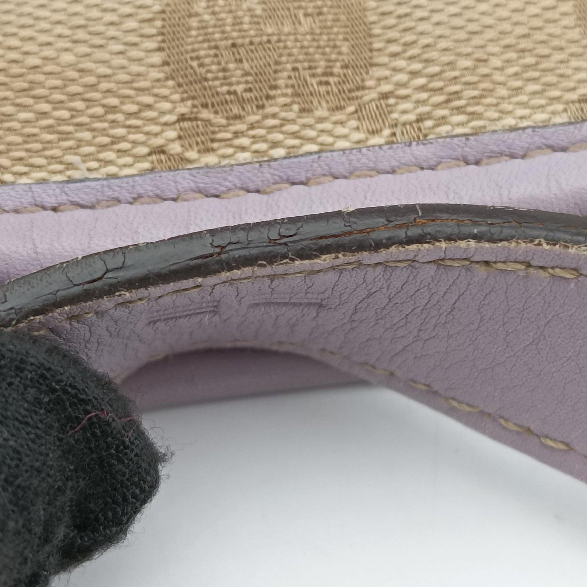 Princy Purple × Beige Leather×Canvas 204939 G3496047プリンシー パープル × ベージュ レザー×キャンバス 204939 G3496047