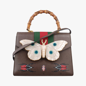 Bamboo Web butterfly Brown×Multicolour leather 488691 F022778475バンブー ウェビングライン バタフライ ブラウン×マルチカラー レザー 488691 F022778475