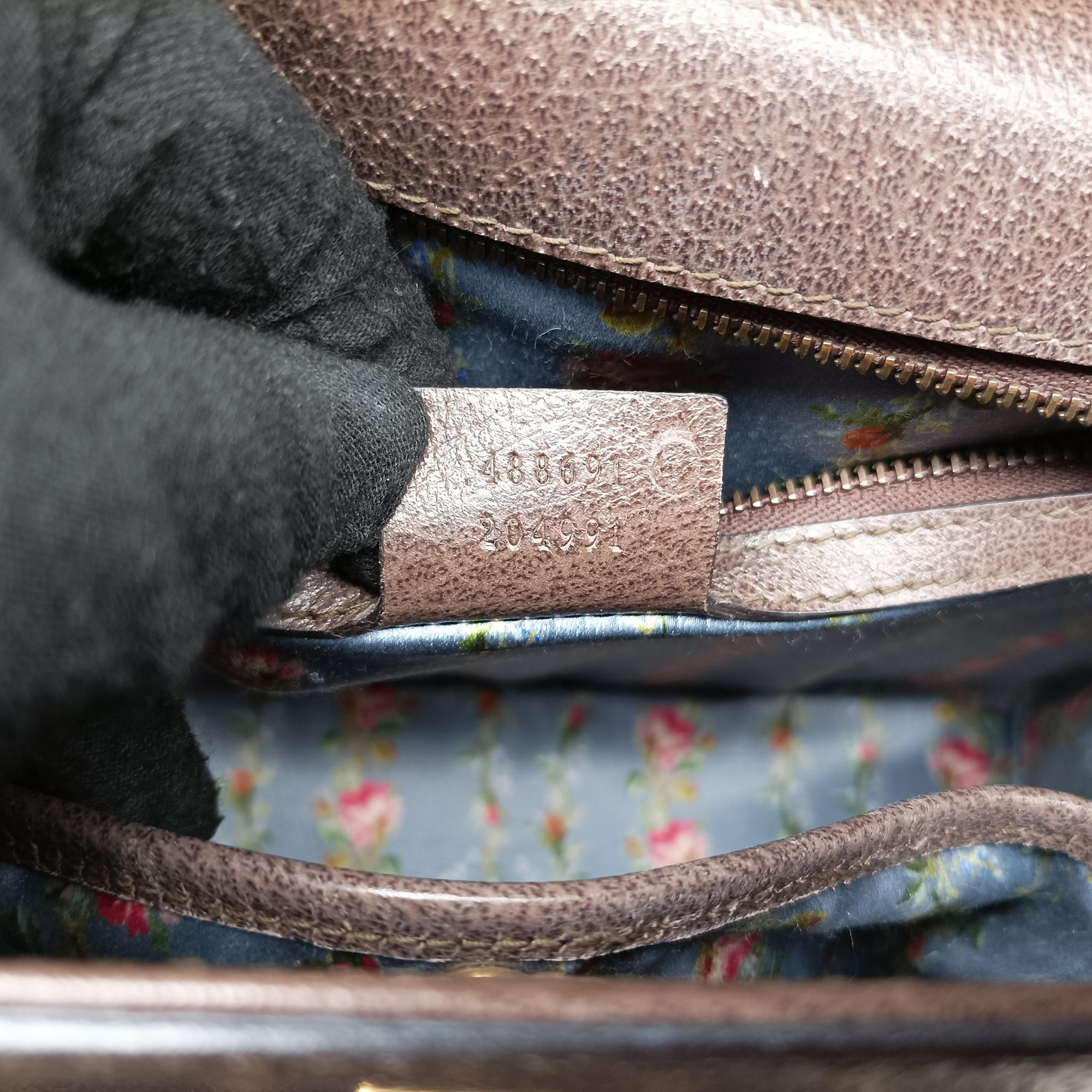 Bamboo Web butterfly Brown×Multicolour leather 488691 F022778475バンブー ウェビングライン バタフライ ブラウン×マルチカラー レザー 488691 F022778475