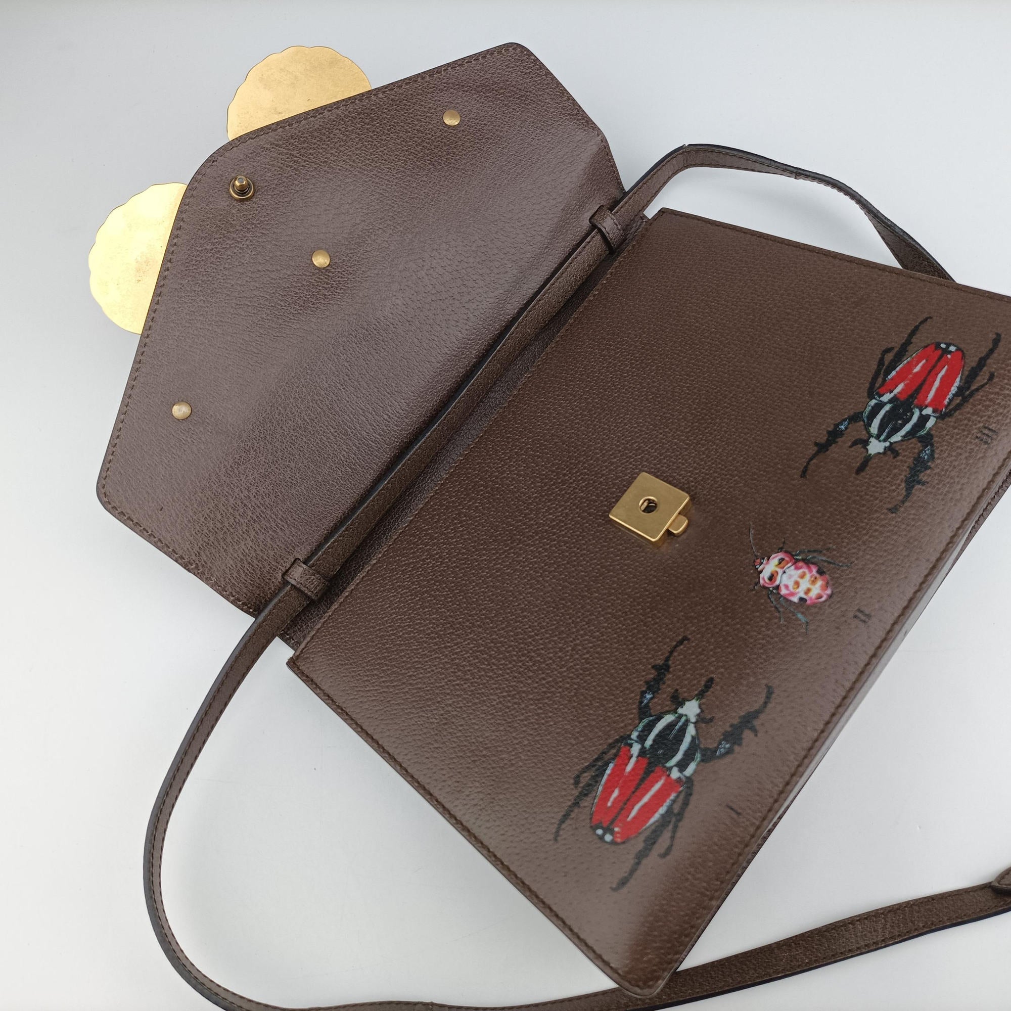 Bamboo Web butterfly Brown×Multicolour leather 488691 F022778475バンブー ウェビングライン バタフライ ブラウン×マルチカラー レザー 488691 F022778475