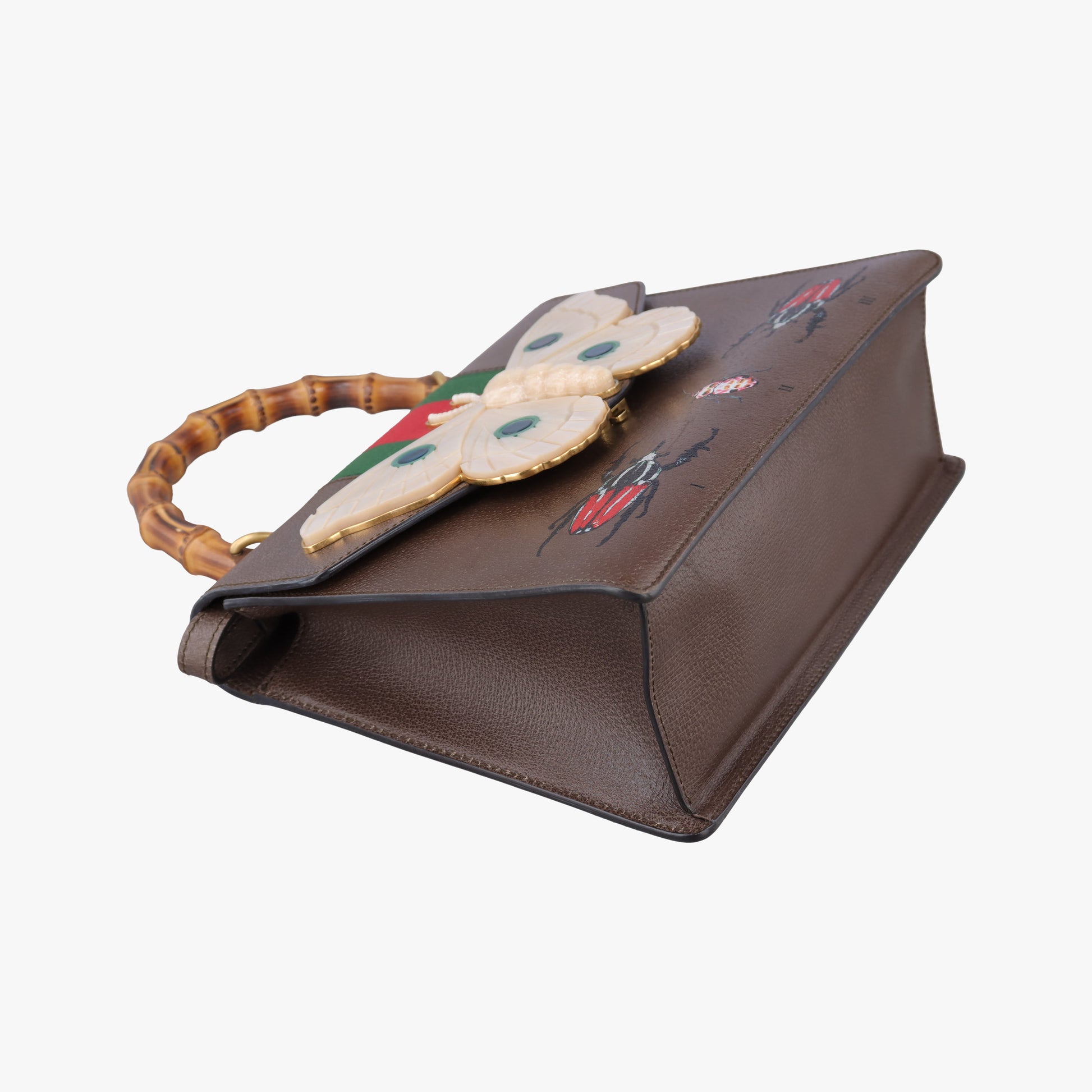 Bamboo Web butterfly Brown×Multicolour leather 488691 F022778475バンブー ウェビングライン バタフライ ブラウン×マルチカラー レザー 488691 F022778475