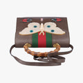 Bamboo Web butterfly Brown×Multicolour leather 488691 F022778475バンブー ウェビングライン バタフライ ブラウン×マルチカラー レザー 488691 F022778475