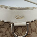 Abbey D-ring Hobo Beige×White canvas×leather 189833 C4783983アビー Dリング ホーボー ベージュ×ホワイト キャンバス×レザー 189833 C4783983