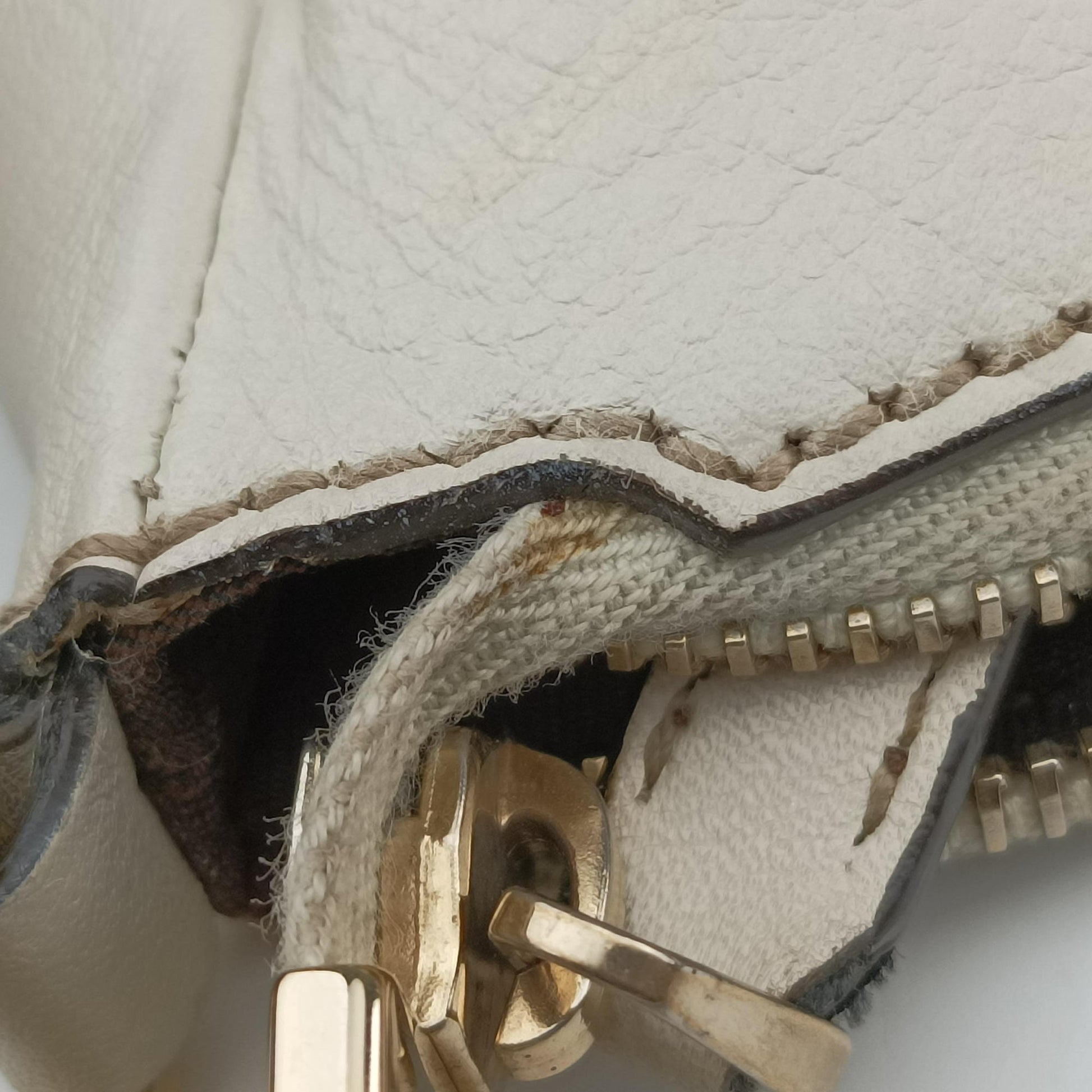 Abbey D-ring Hobo Beige×White canvas×leather 189833 C4783983アビー Dリング ホーボー ベージュ×ホワイト キャンバス×レザー 189833 C4783983