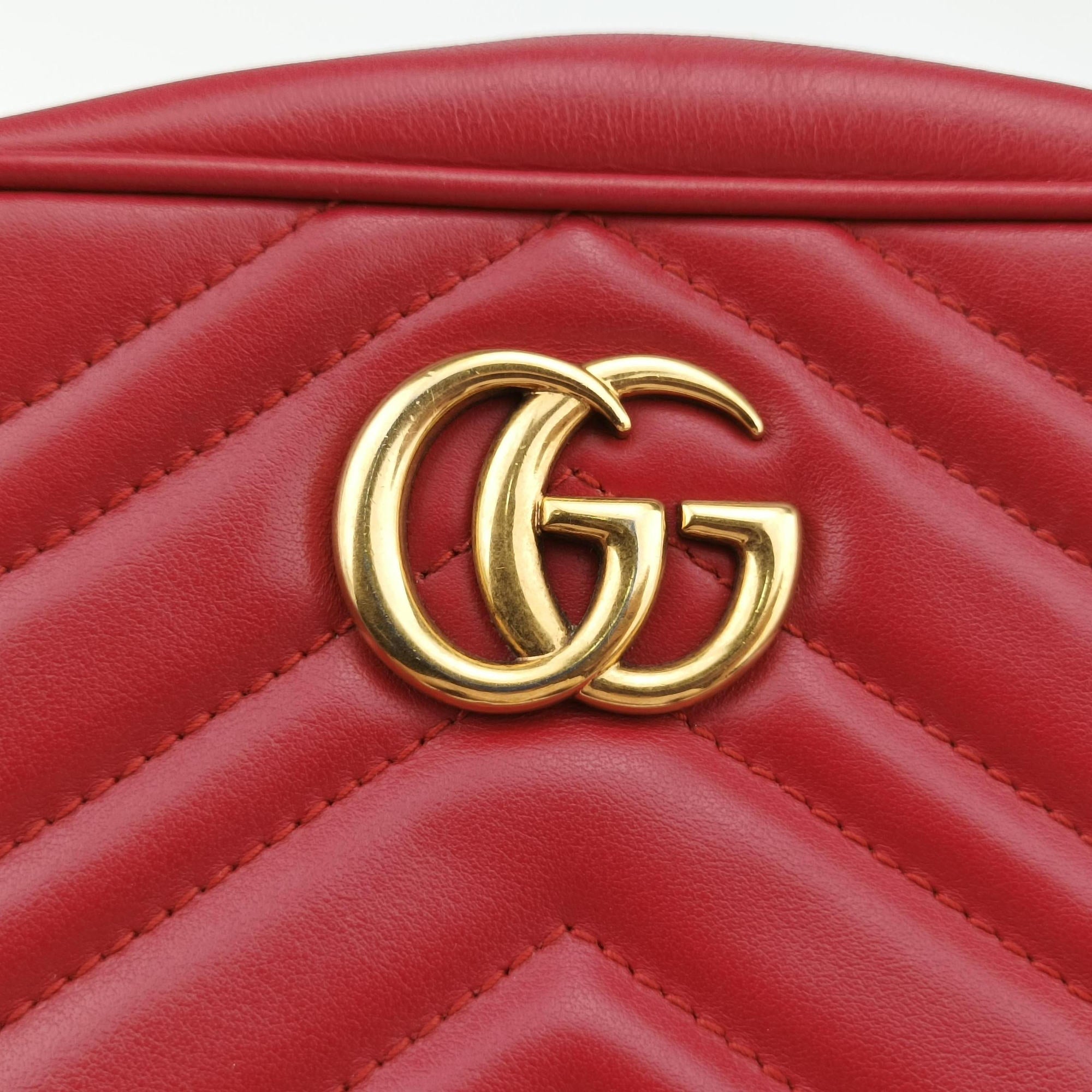 GG Marmont Red Leather 448065 C026485297GGマーモント レッド レザー 448065 C026485297