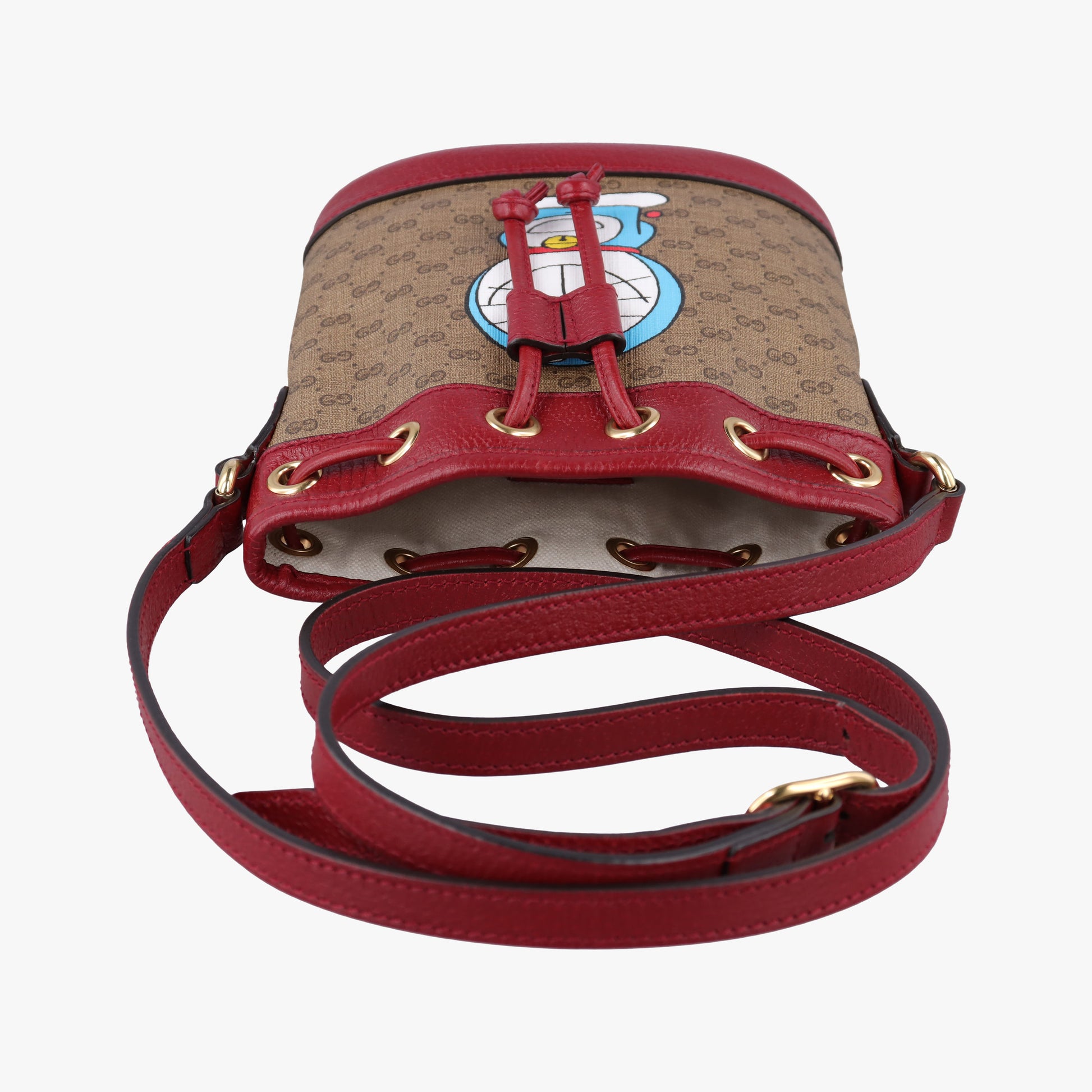 Doraemon collaboration Brown×Red×Multicolor PVC coated canvas×Leather 647801 D033915017ドラえもんコラボ ブラウン×レッド×マルチカラー PVCコーティングキャンバス×レザー 647801 D033915017