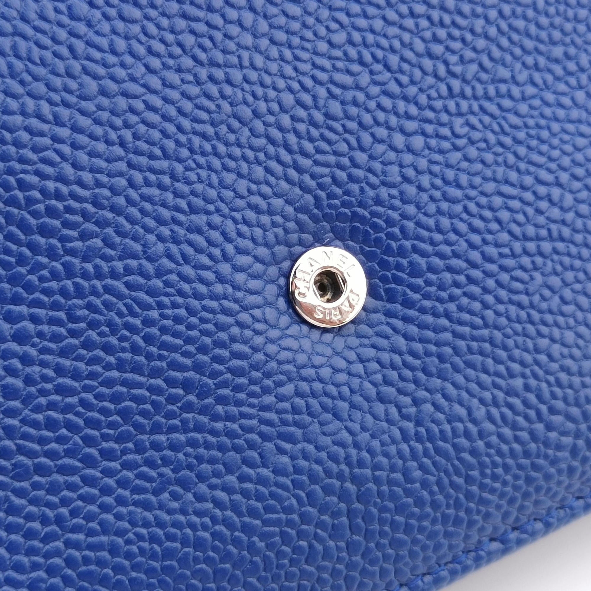 Caviar Wallet Chain Blue caviar skin A68872 17900635キャビア ウォレット チェーン ブルー キャビアスキン A68872 17900635