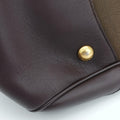 Vitello Daino Trimmed Canapa Logo Frame Brown Fabric × leather BR3508 25ヴィッテロ ダイノ トリム カナパ ロゴ フレーム ブラウン ファブリック×レザー BR3508 25