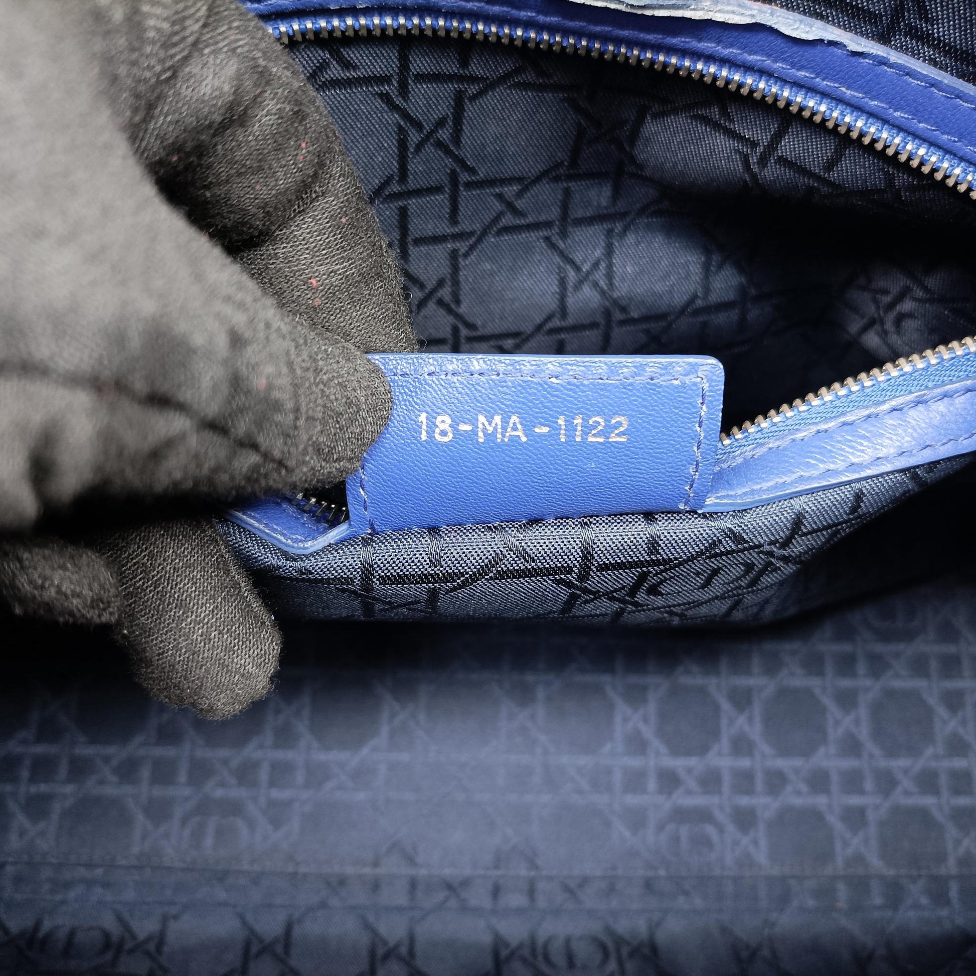 Lady Dior Blue lambskin 18-MA-1122レディディオール ブルー ラムスキン 18-MA-1122