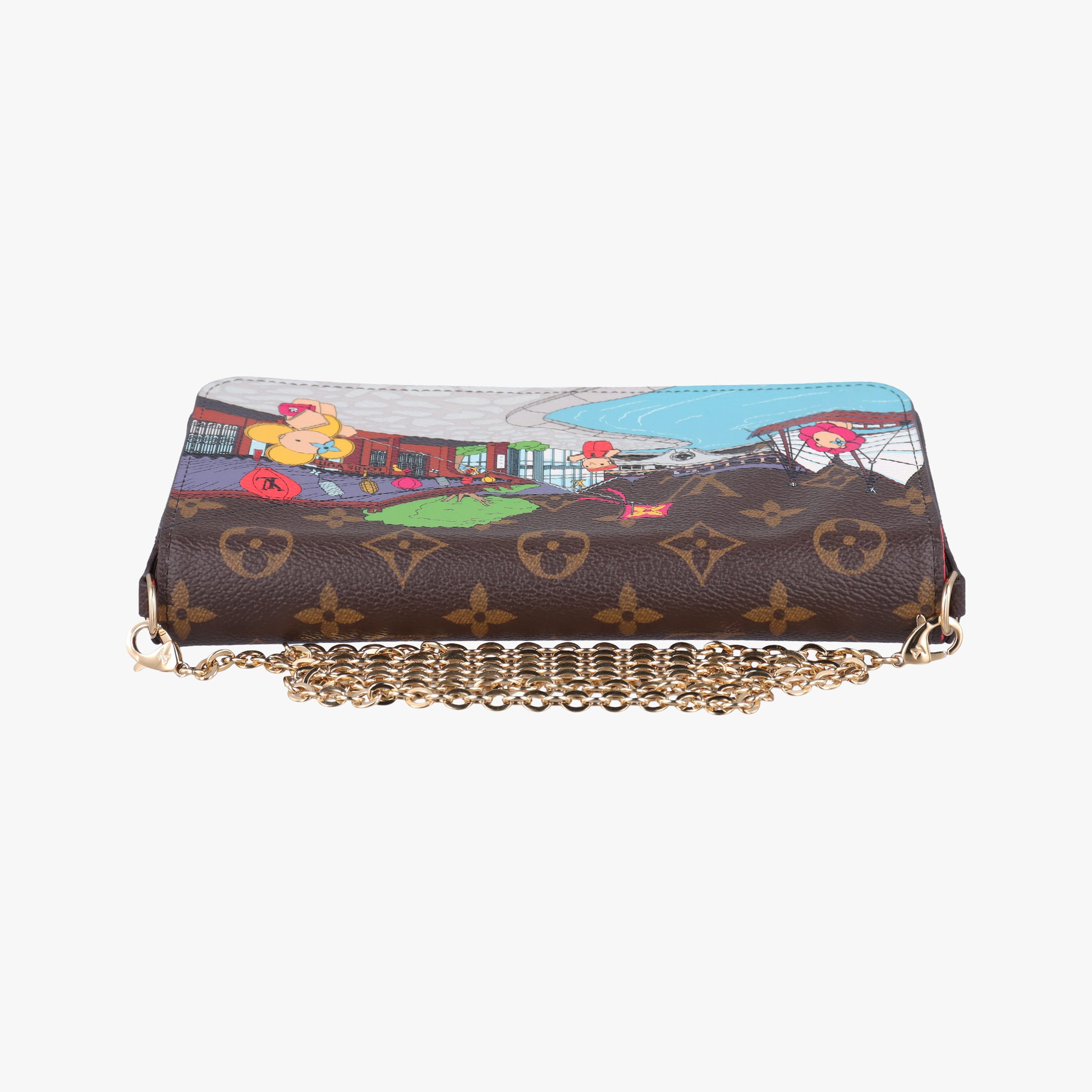 2022 Christmas Animation China Chengdu Pochette Felicie Brown×multi Monogram Coated Canvas IC Chip2022年クリスマスアニメーション 中国成都 ポシェットフェリシエ モノグラム/ブラウン×マルチ モノグラム コーテッドキャンバス ICチップ