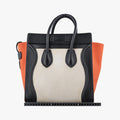 Luggage Micro shopper Black × Ivory × Orange Canvas × Leather S-GA-4164ラゲージマイクロショッパー ブラック × アイボリー × オレンジ キャンバス × レザー S-GA-4164