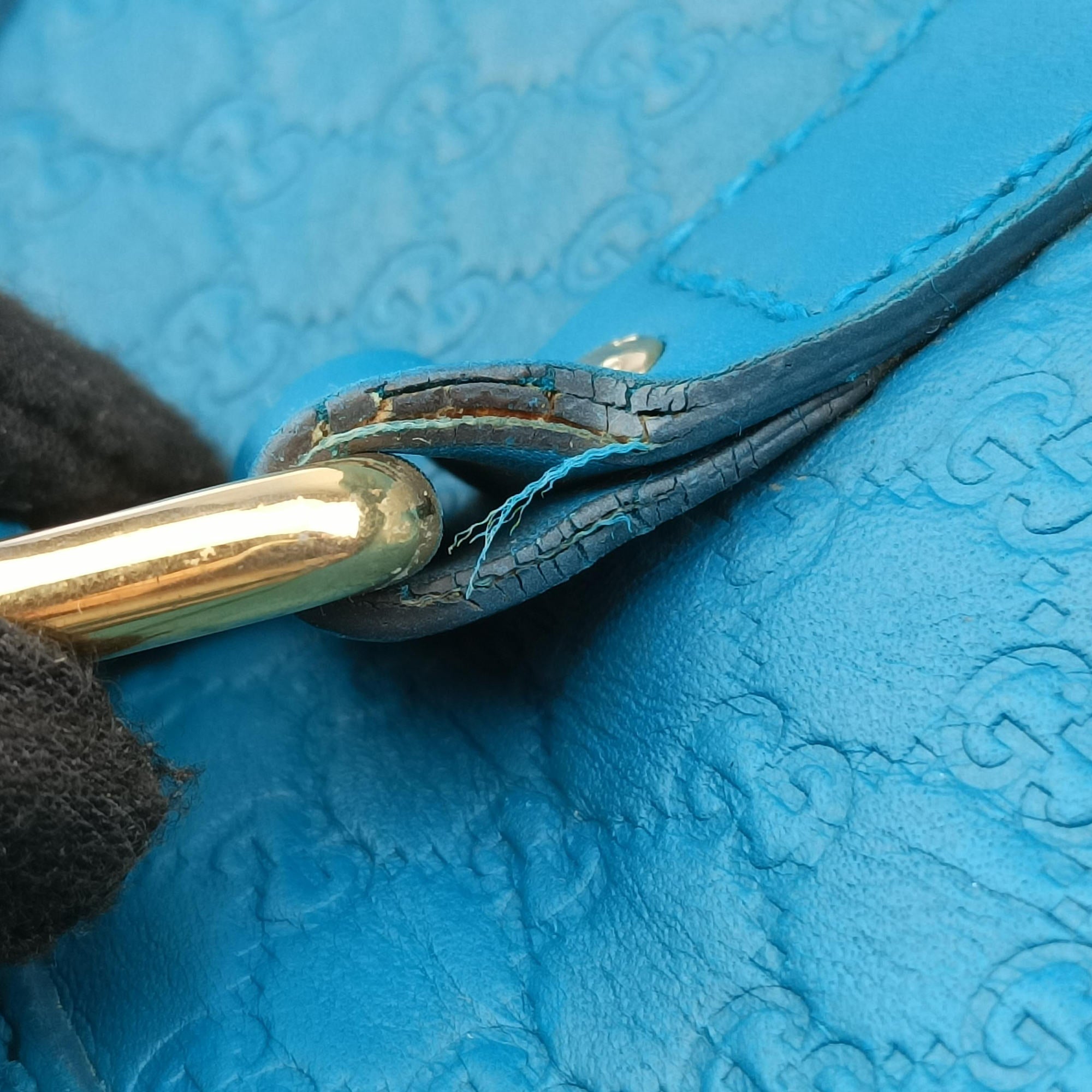 Microguccissima Blue Leather 449663 B021741594マイクログッチシマ ブルー レザー 449663 B021741594