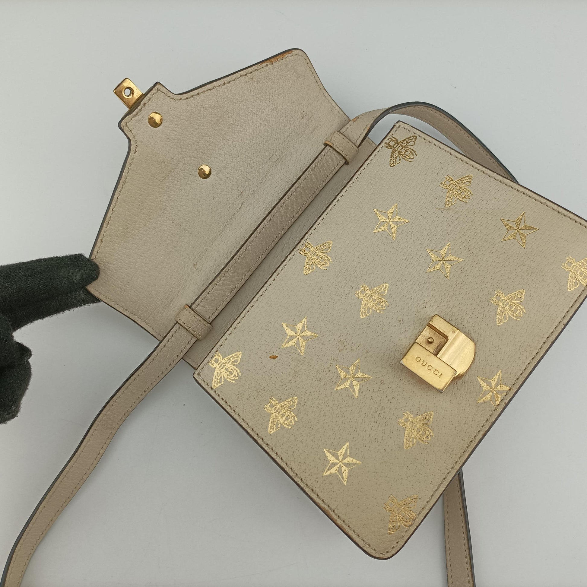 Sylvie White×black×red Leather 470270 B029644716シルヴィ ホワイト×ブラック×レッド レザー 470270 B029644716