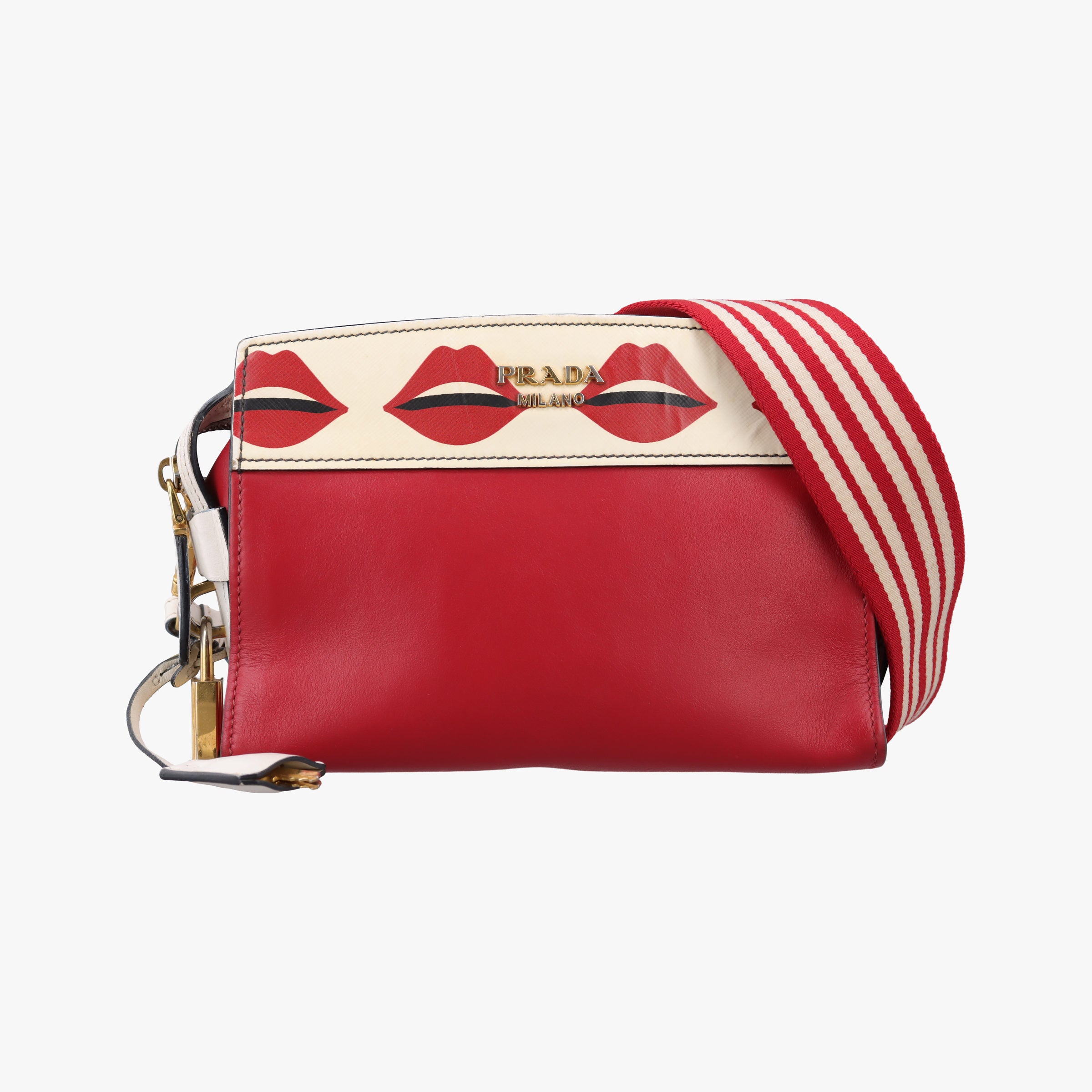 lip print Esplanade Red×white Leather 1BH043 117 Gリッププリント エスプラナード レッド×ホワイト レザー 1BH043 117 G