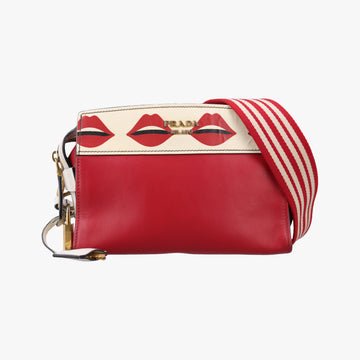lip print Esplanade Red×white Leather 1BH043 117 Gリッププリント エスプラナード レッド×ホワイト レザー 1BH043 117 G