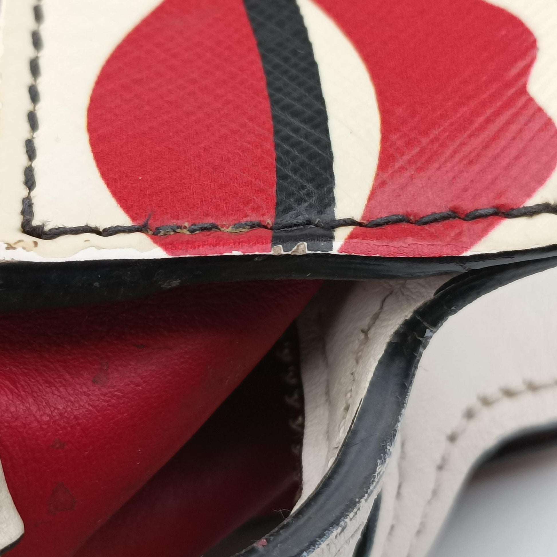lip print Esplanade Red×white Leather 1BH043 117 Gリッププリント エスプラナード レッド×ホワイト レザー 1BH043 117 G