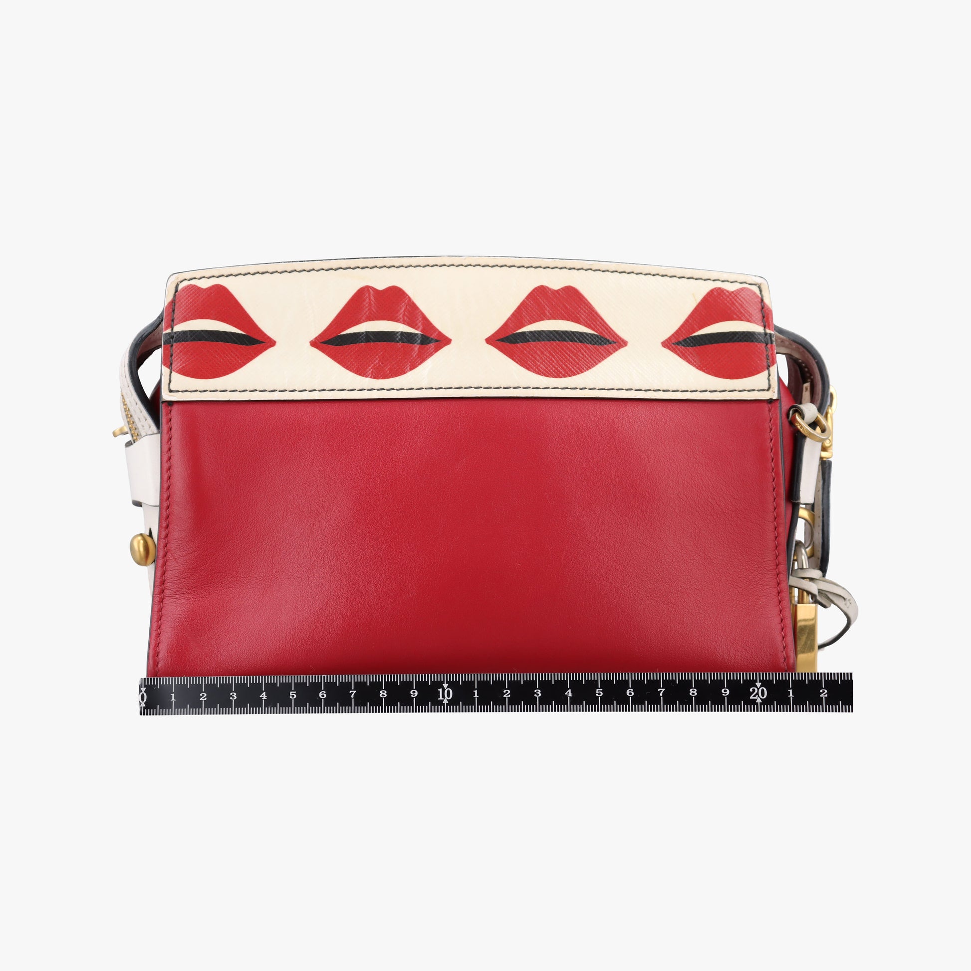 lip print Esplanade Red×white Leather 1BH043 117 Gリッププリント エスプラナード レッド×ホワイト レザー 1BH043 117 G