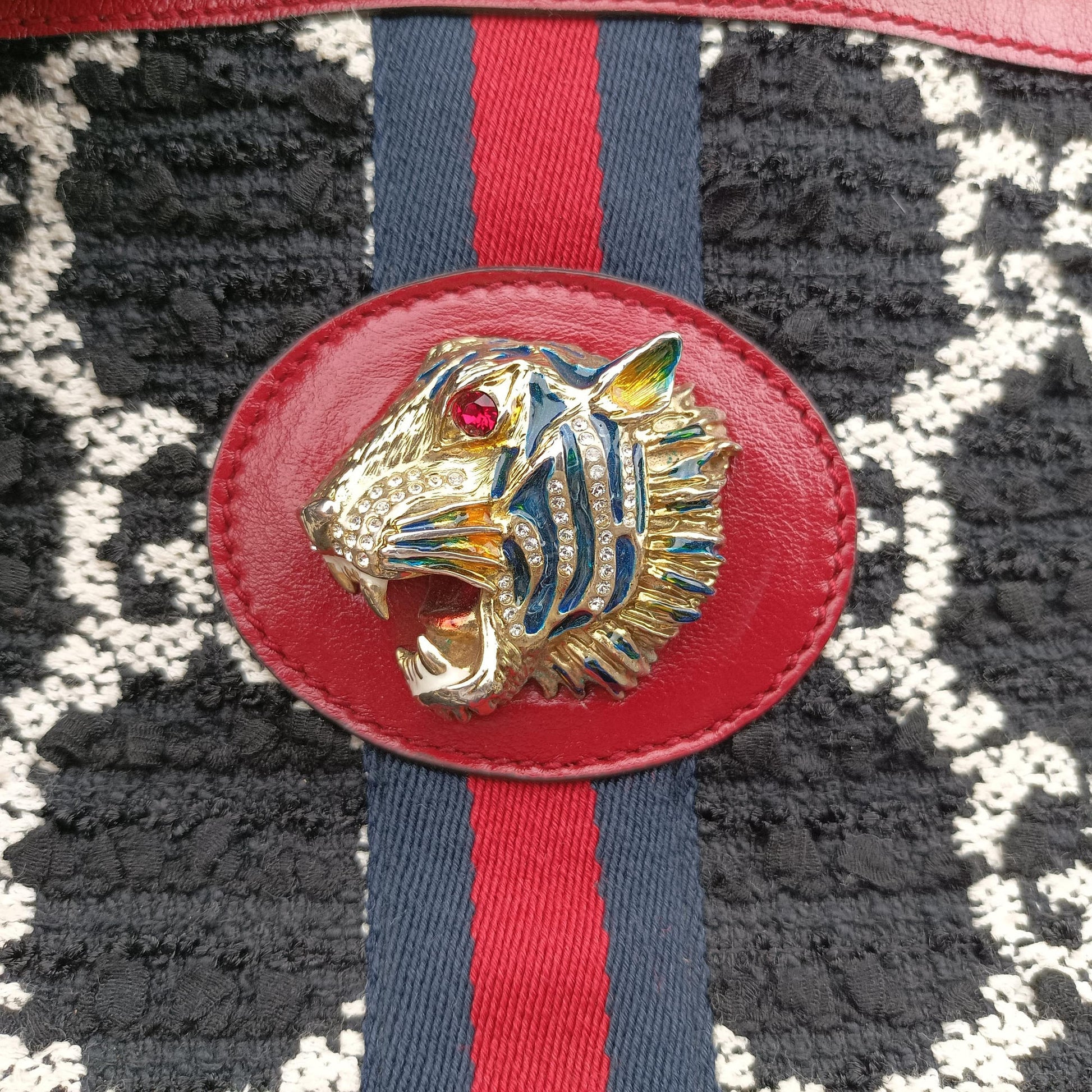 Rajah Black × Red × Multi Tweed × Leather 537219 G030589910ラジャ ブラック×レッド×マルチ ツイード×レザー 537219 G030589910