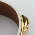 Collier de chien White×golden Leather × GP S N▢R 50コリエ ド シアン ホワイト×ゴールド レザー×GP S N▢R 50