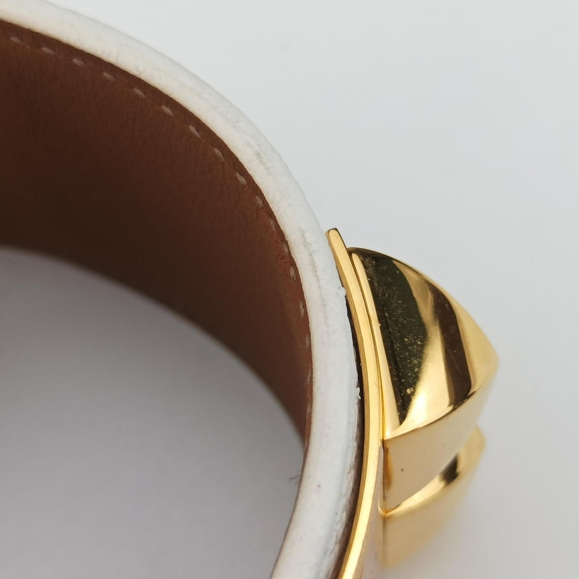 Collier de chien White×golden Leather × GP S N▢R 50コリエ ド シアン ホワイト×ゴールド レザー×GP S N▢R 50