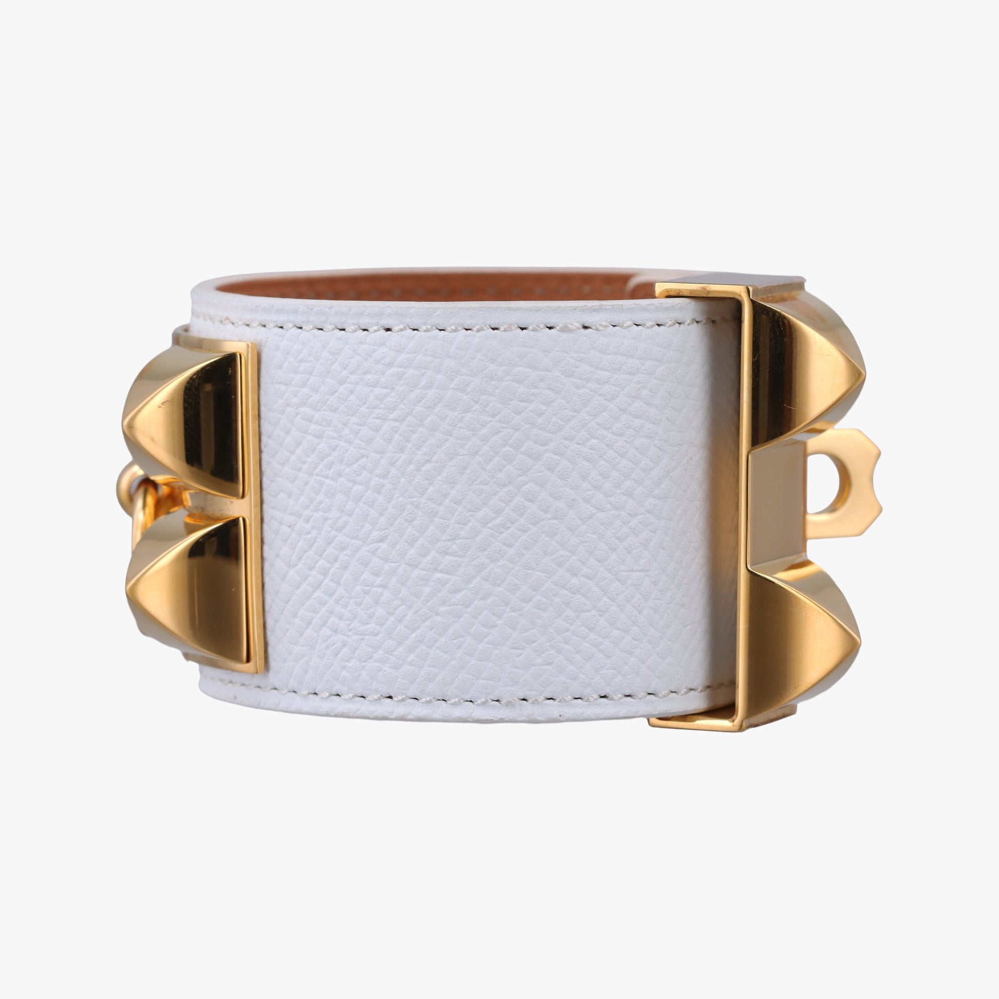 Collier de chien White×golden Leather × GP S N▢R 50コリエ ド シアン ホワイト×ゴールド レザー×GP S N▢R 50