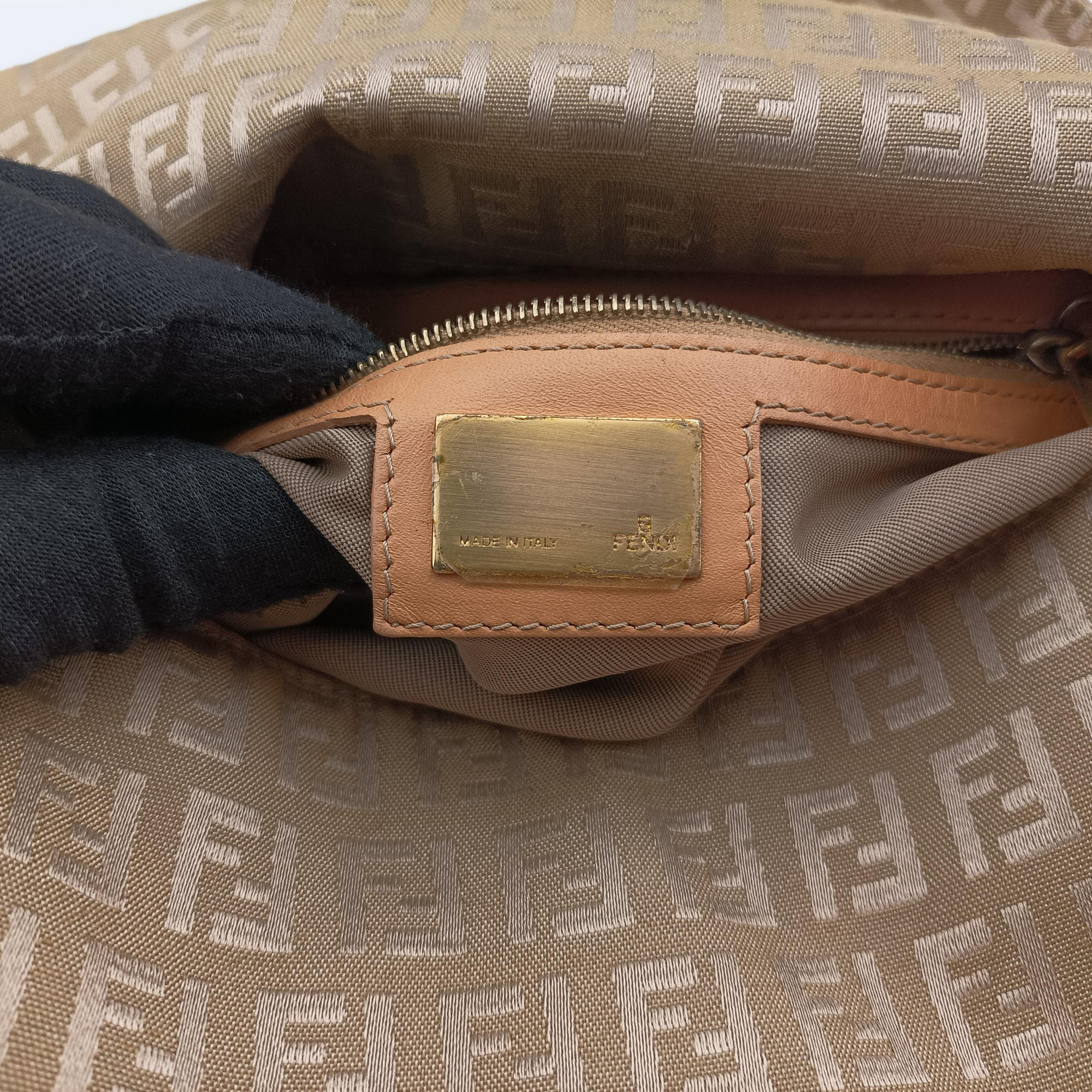 Baguette Zucchino Beige canvas×leather 8BR001 Lot number unknownマンマバケット ズッキーノ柄 ベージュ キャンバス×レザー 8BR001 製番不明