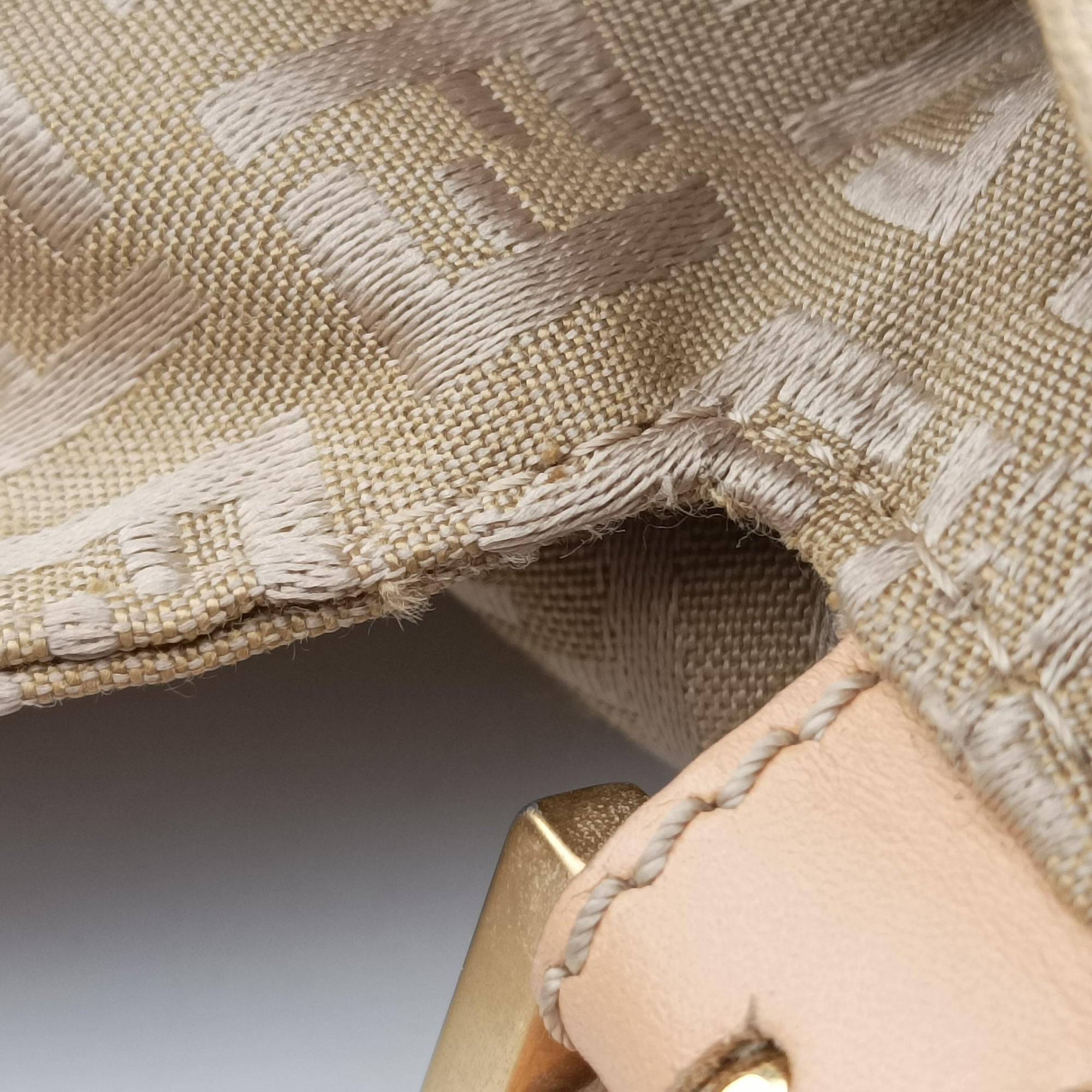 Baguette Zucchino Beige canvas×leather 8BR001 Lot number unknownマンマバケット ズッキーノ柄 ベージュ キャンバス×レザー 8BR001 製番不明