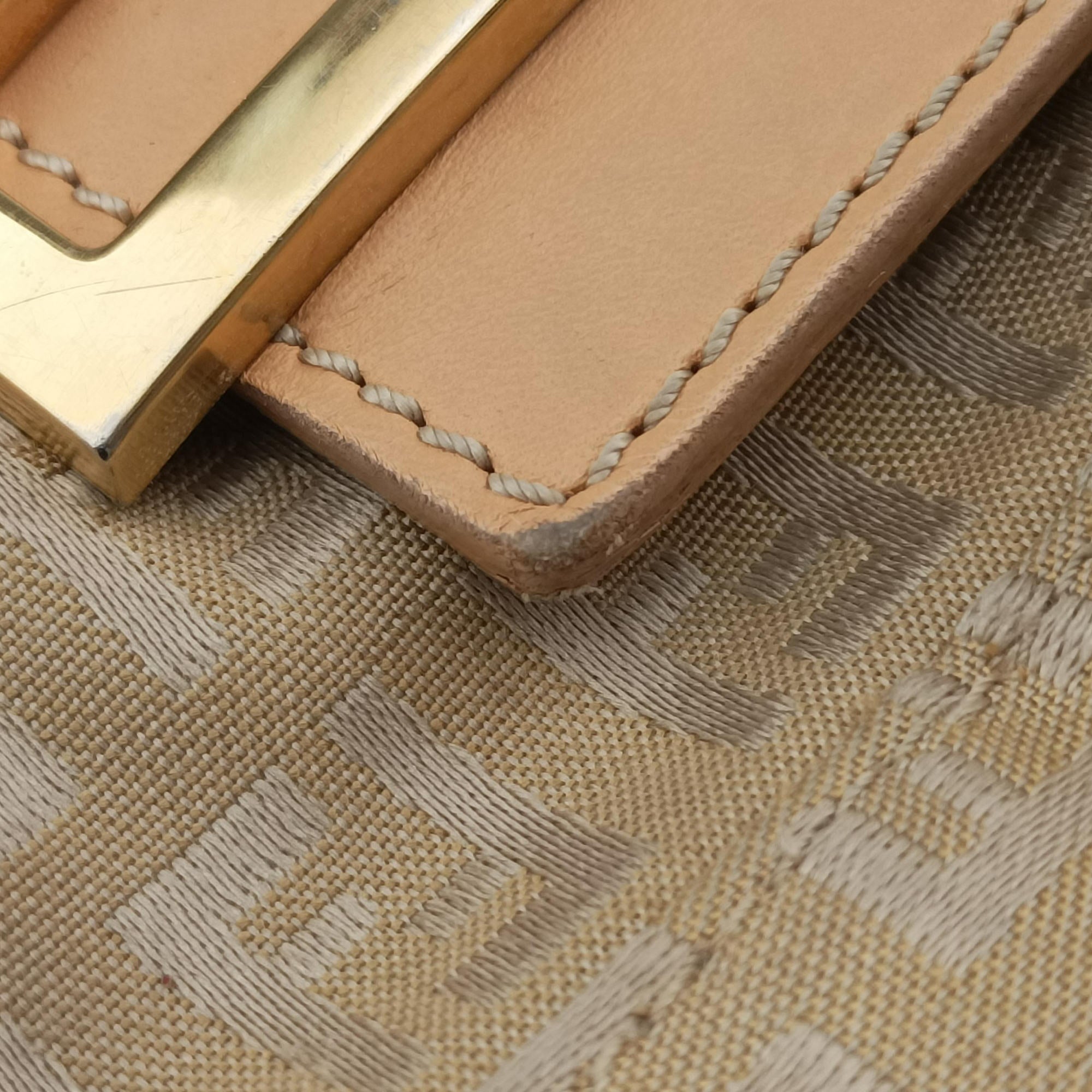 Baguette Zucchino Beige canvas×leather 8BR001 Lot number unknownマンマバケット ズッキーノ柄 ベージュ キャンバス×レザー 8BR001 製番不明