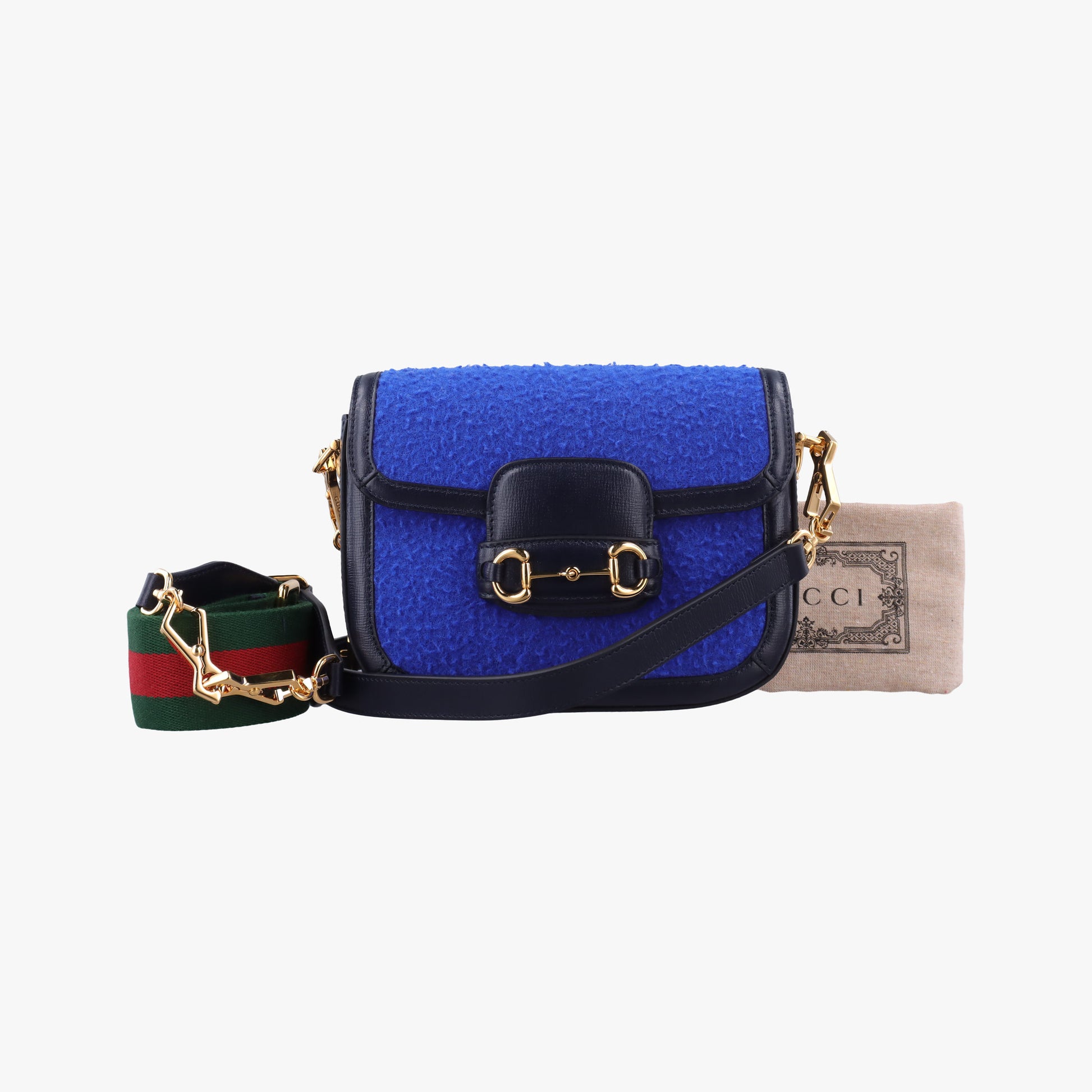 Horsebit 1955 Blue× Navy Tweed×Leather 658574 E036422442ホースビット 1955 ブルー× ネイビー ツイード×レザー 658574 E036422442