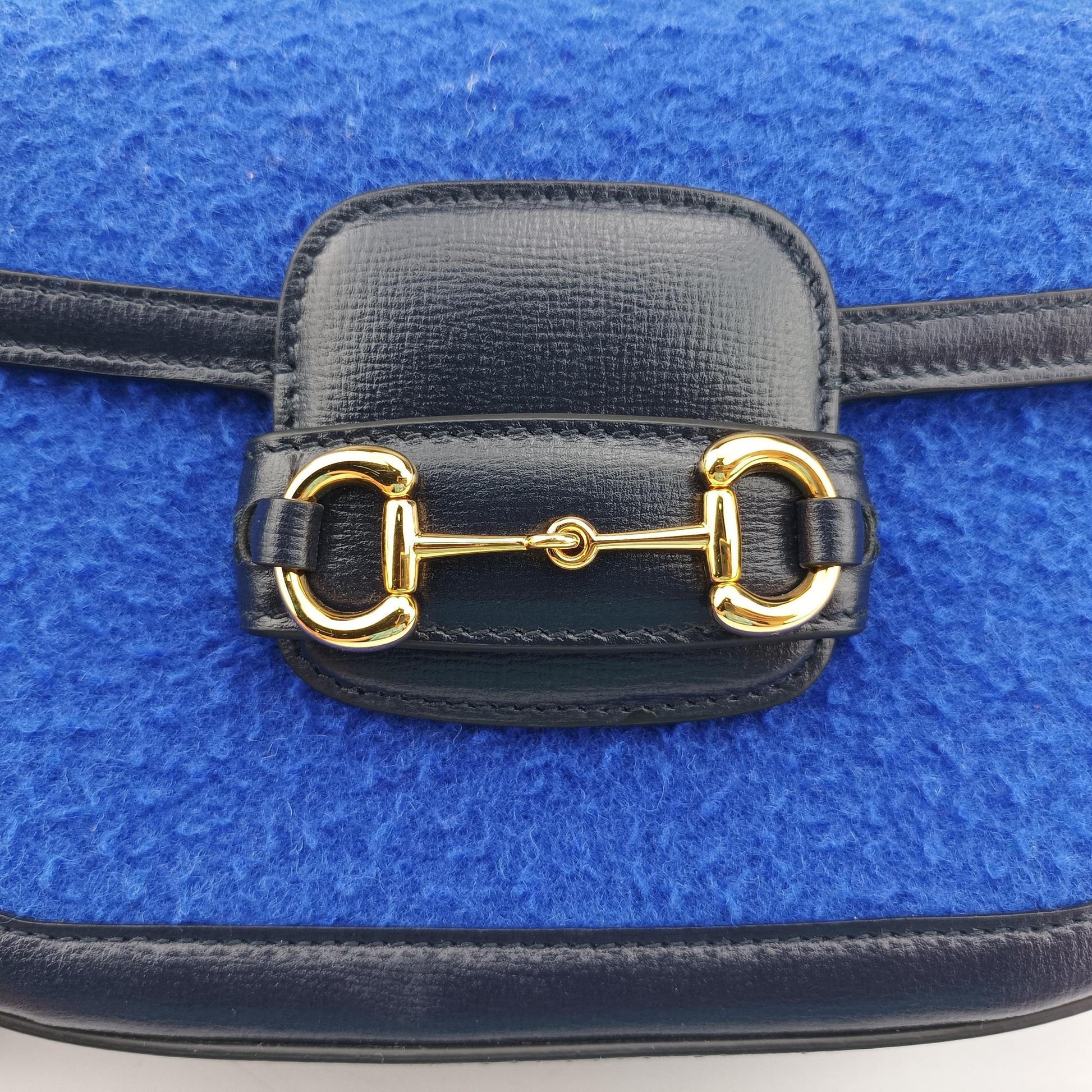 Horsebit 1955 Blue× Navy Tweed×Leather 658574 E036422442ホースビット 1955 ブルー× ネイビー ツイード×レザー 658574 E036422442