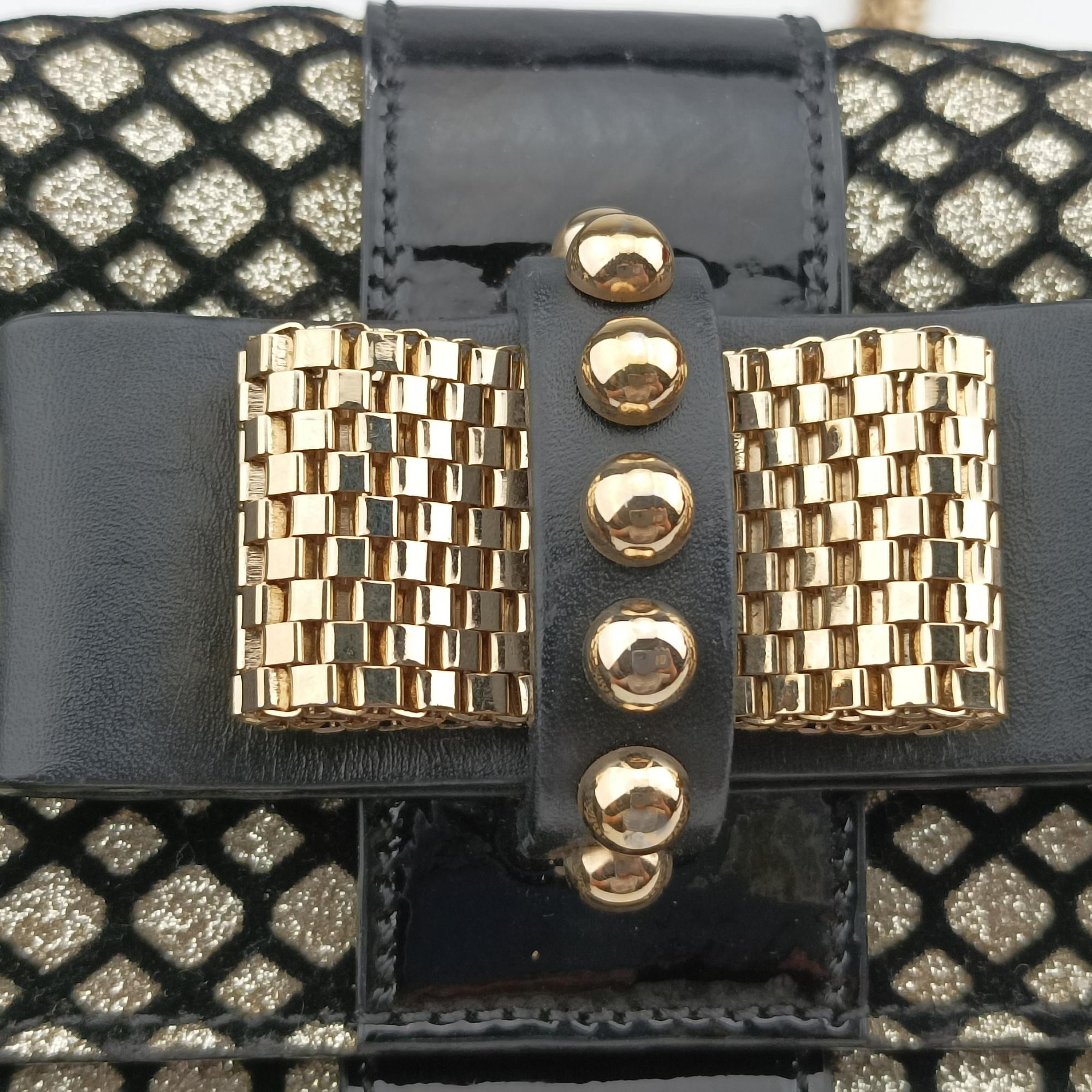 Glitter Accent Sweet Charity Black×Gold Leather×Patent グリッターアクセント スイートチャリティ ブラック×ゴールド レザー×パテント 