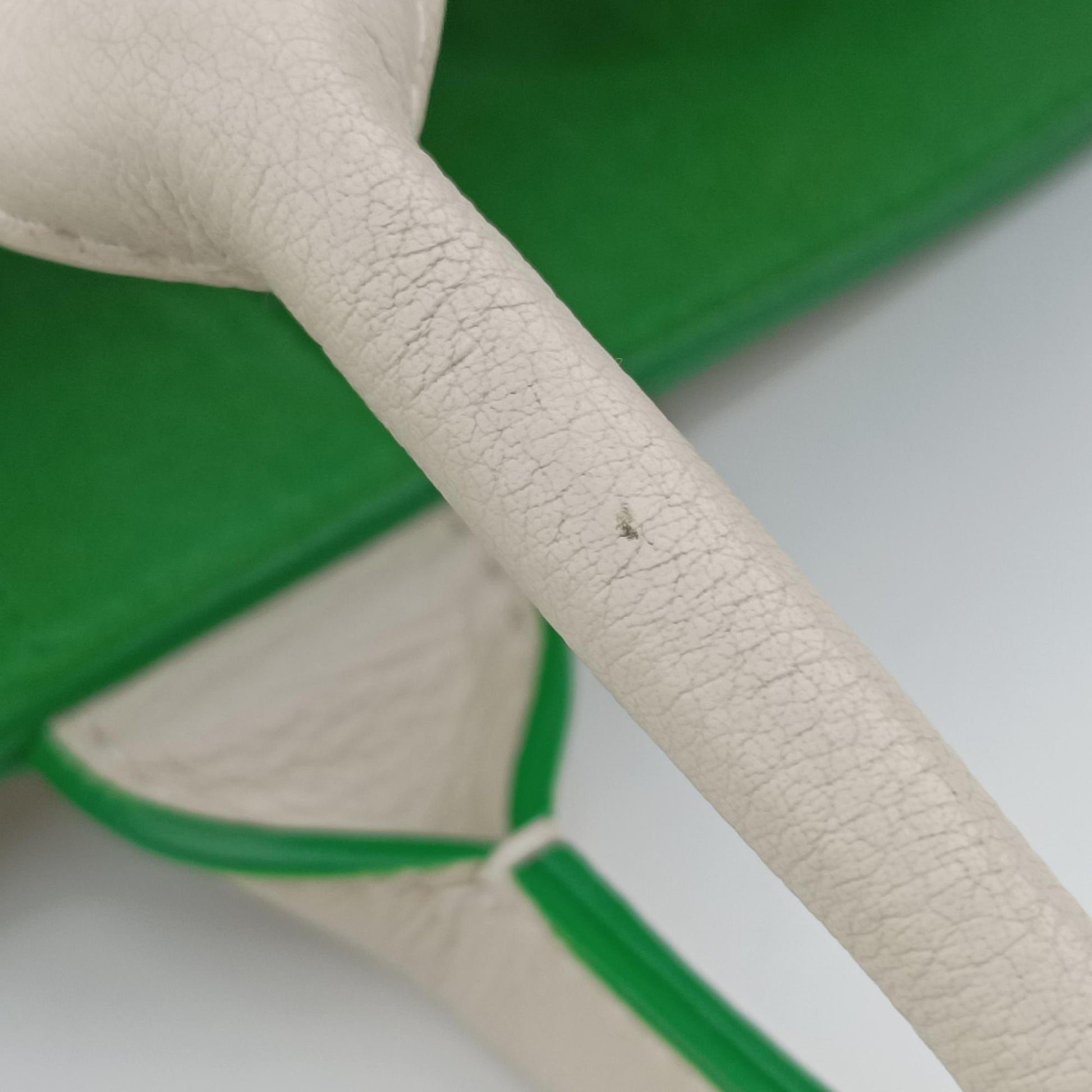 THE ARCO Tote White×Green lambskin B10028381Eザ アルコ トート ホワイト×グリーン ラムスキン B10028381E