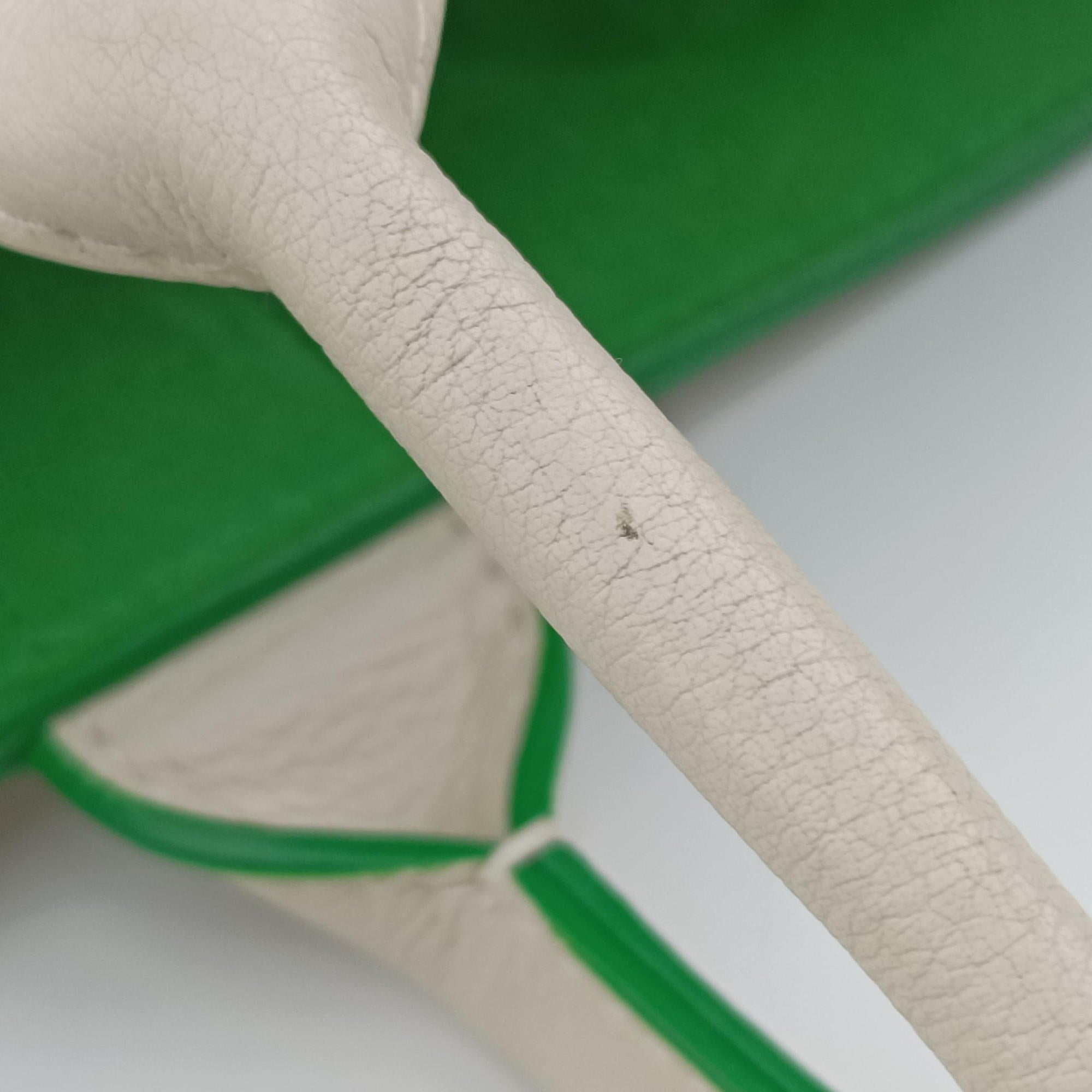 THE ARCO Tote White×Green lambskin B10028381Eザ アルコ トート ホワイト×グリーン ラムスキン B10028381E