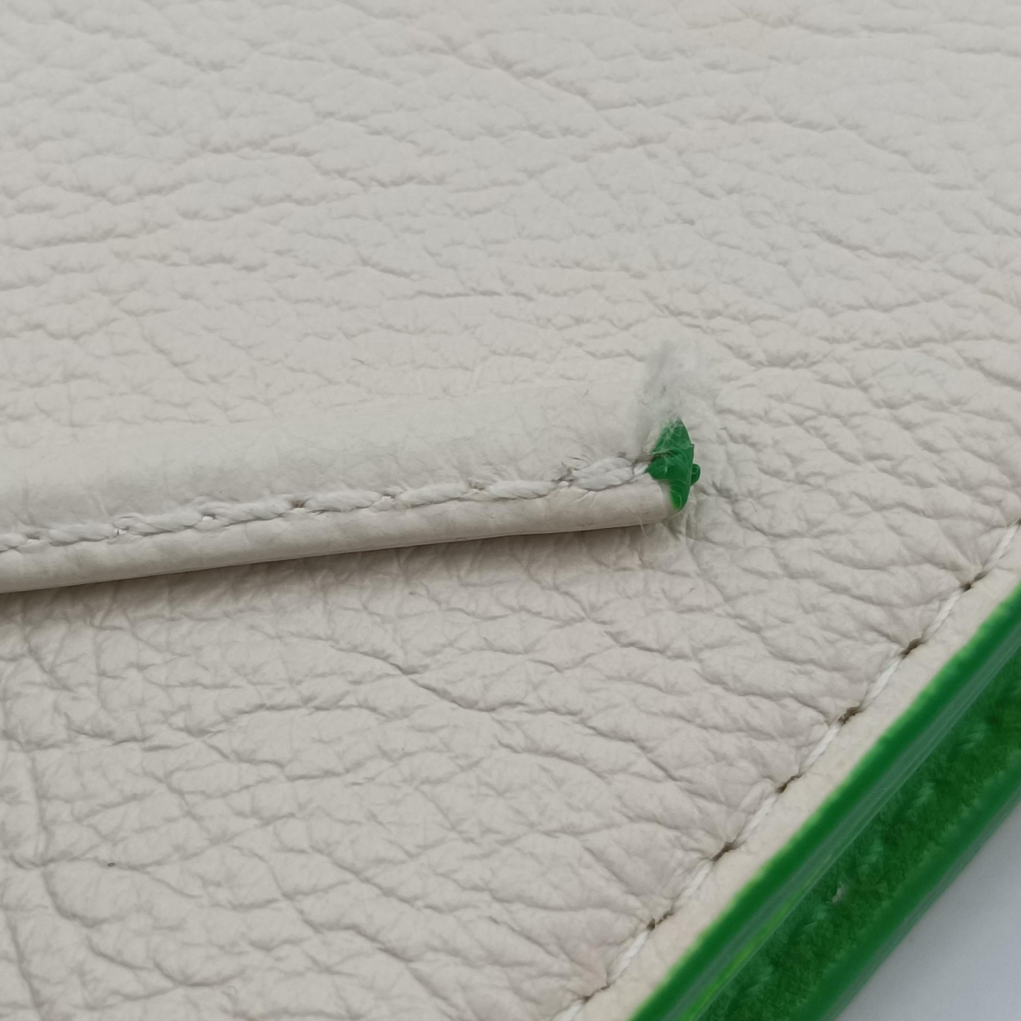 THE ARCO Tote White×Green lambskin B10028381Eザ アルコ トート ホワイト×グリーン ラムスキン B10028381E