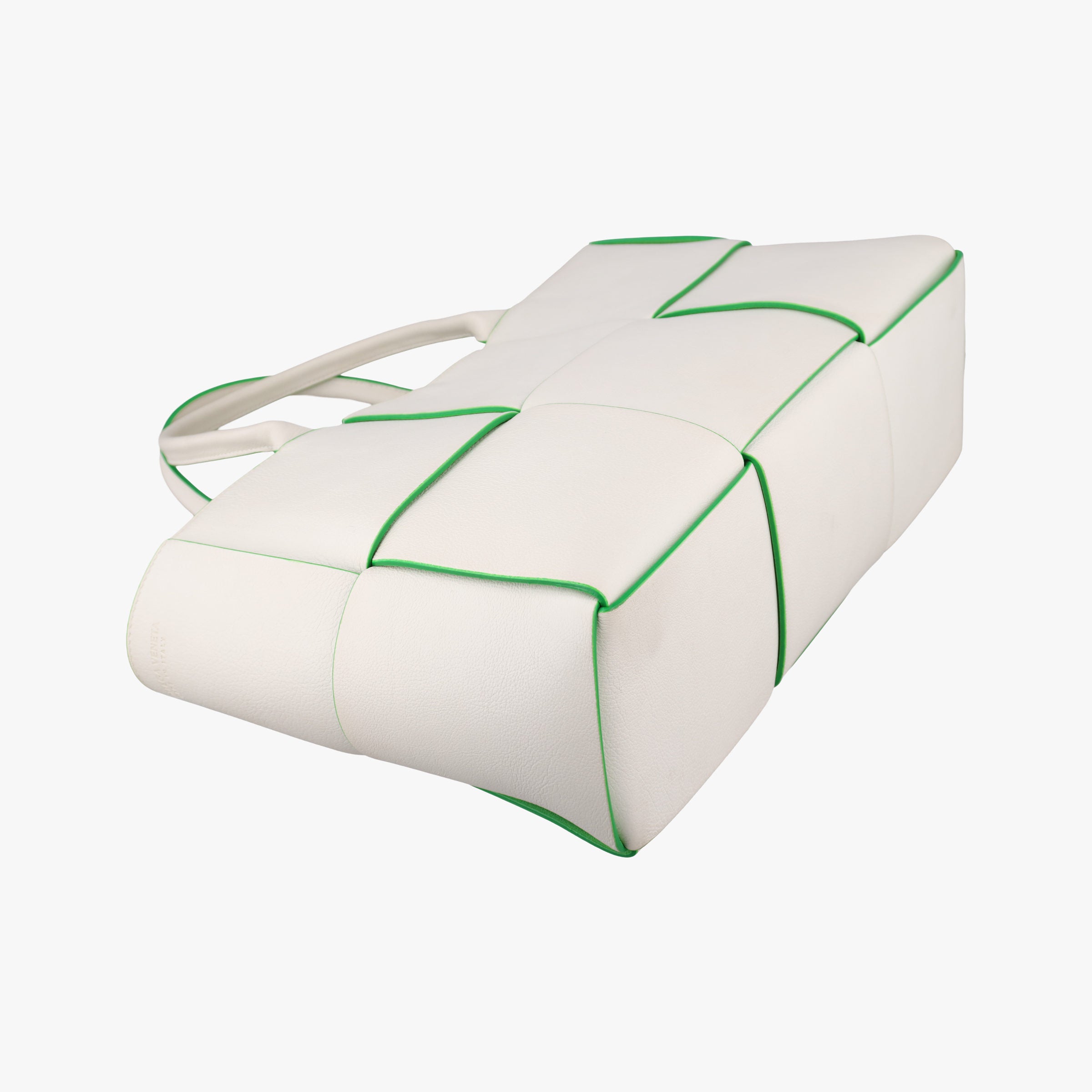 THE ARCO Tote White×Green lambskin B10028381Eザ アルコ トート ホワイト×グリーン ラムスキン B10028381E