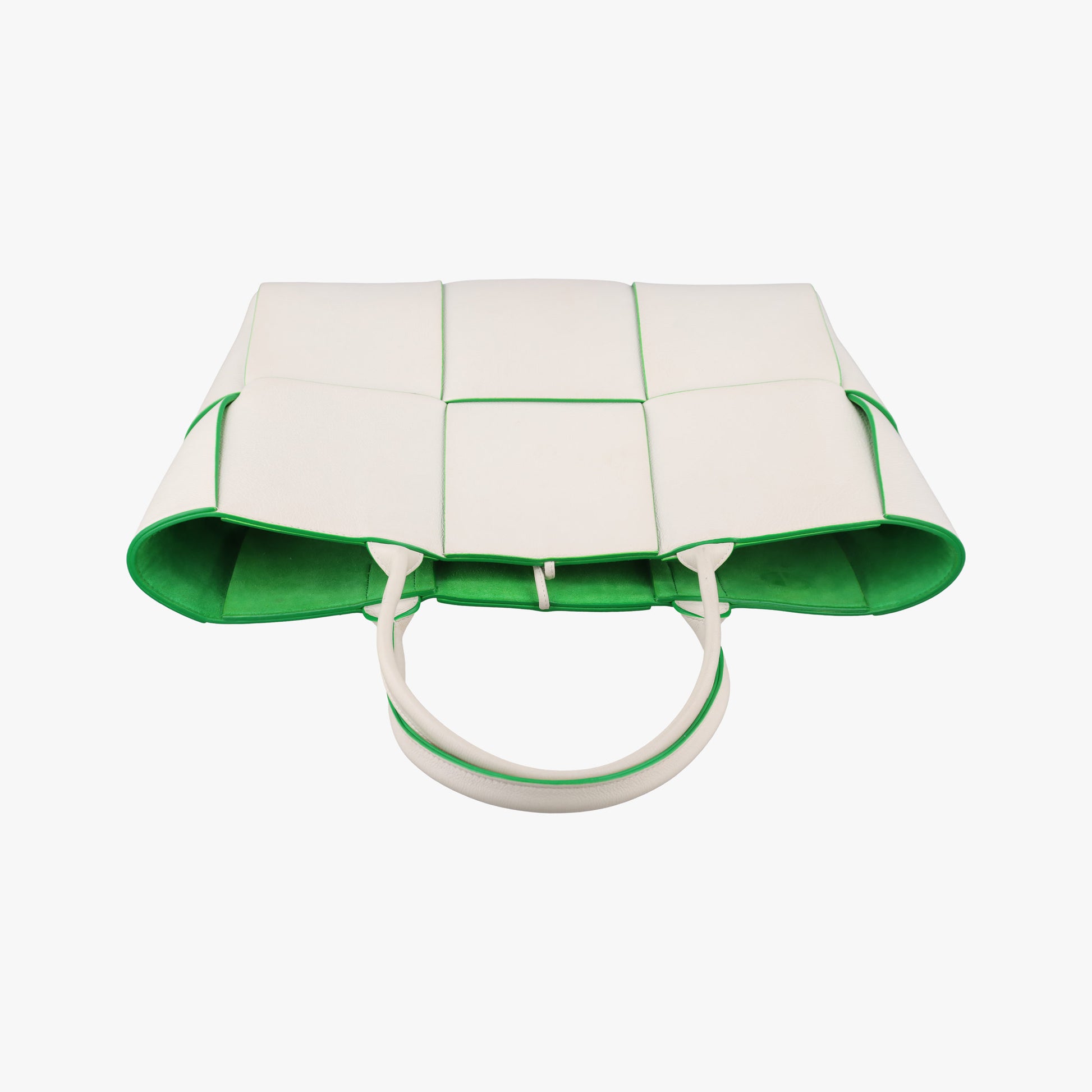 THE ARCO Tote White×Green lambskin B10028381Eザ アルコ トート ホワイト×グリーン ラムスキン B10028381E