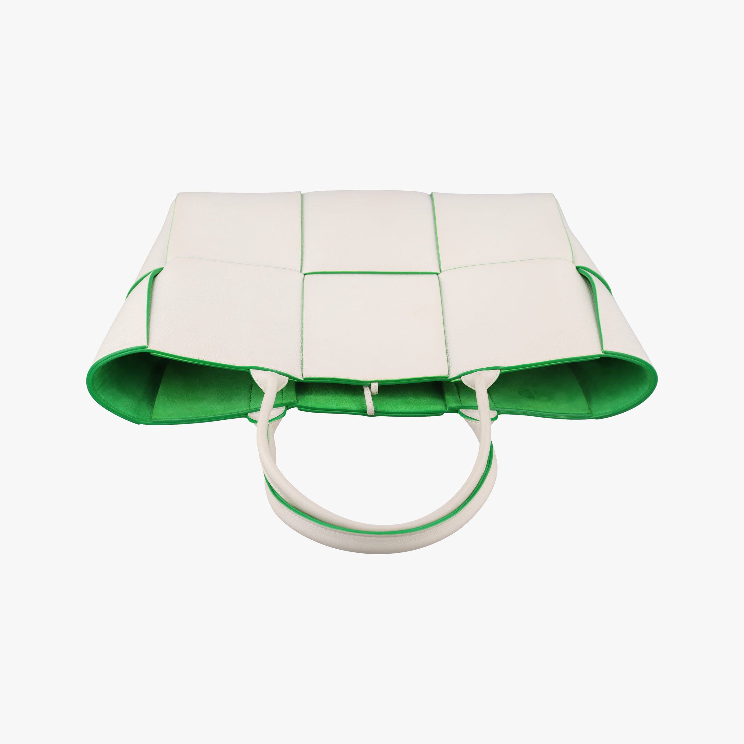 THE ARCO Tote White×Green lambskin B10028381Eザ アルコ トート ホワイト×グリーン ラムスキン B10028381E