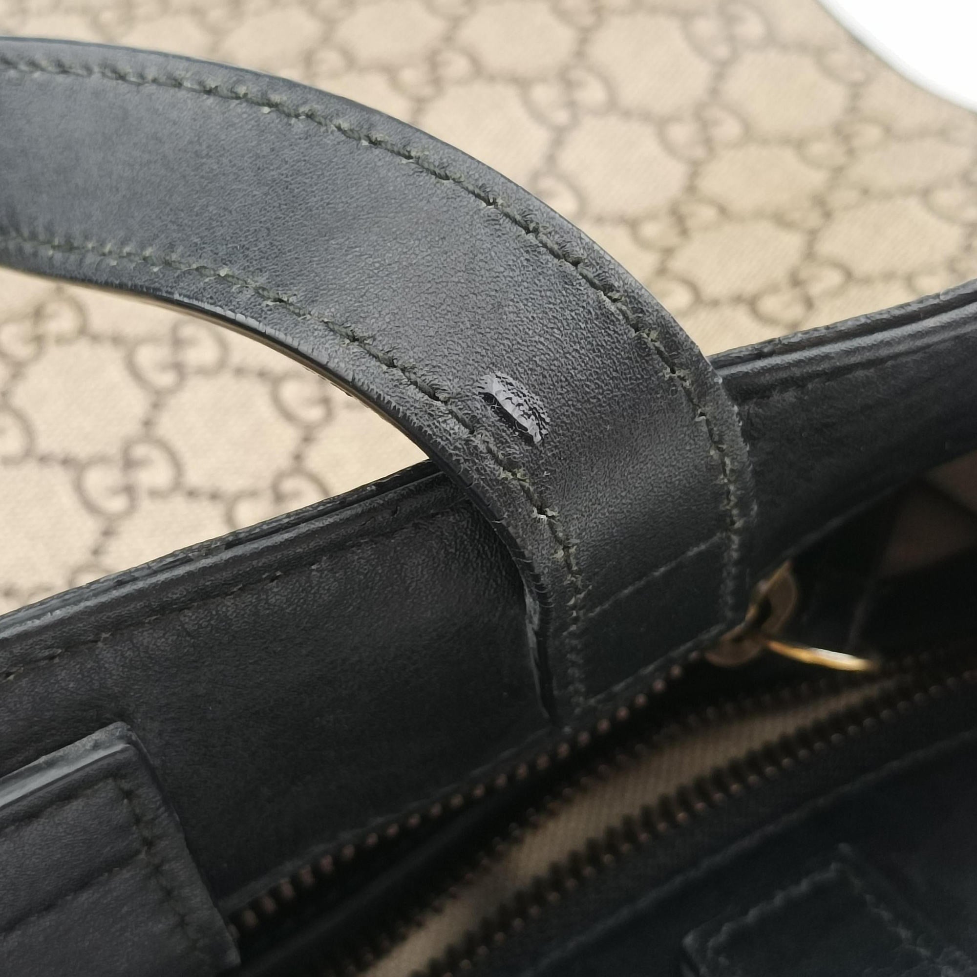 GG Supreme Bee Beige×black PVC coated canvas×Leather 450950 A029293727GGスプリーム キングスネーク ベージュ×ブラック PVCコーティングキャンバス×レザー 450950 A029293727