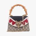 Mini Fox Brooch Bamboo Beige×Multicolour PVC coated canvas×Leather 466428 B021732924ミニ フォックス ブローチ バンブー ベージュ×マルチカラー PVCコーティングキャンバス×レザー 466428 B021732924