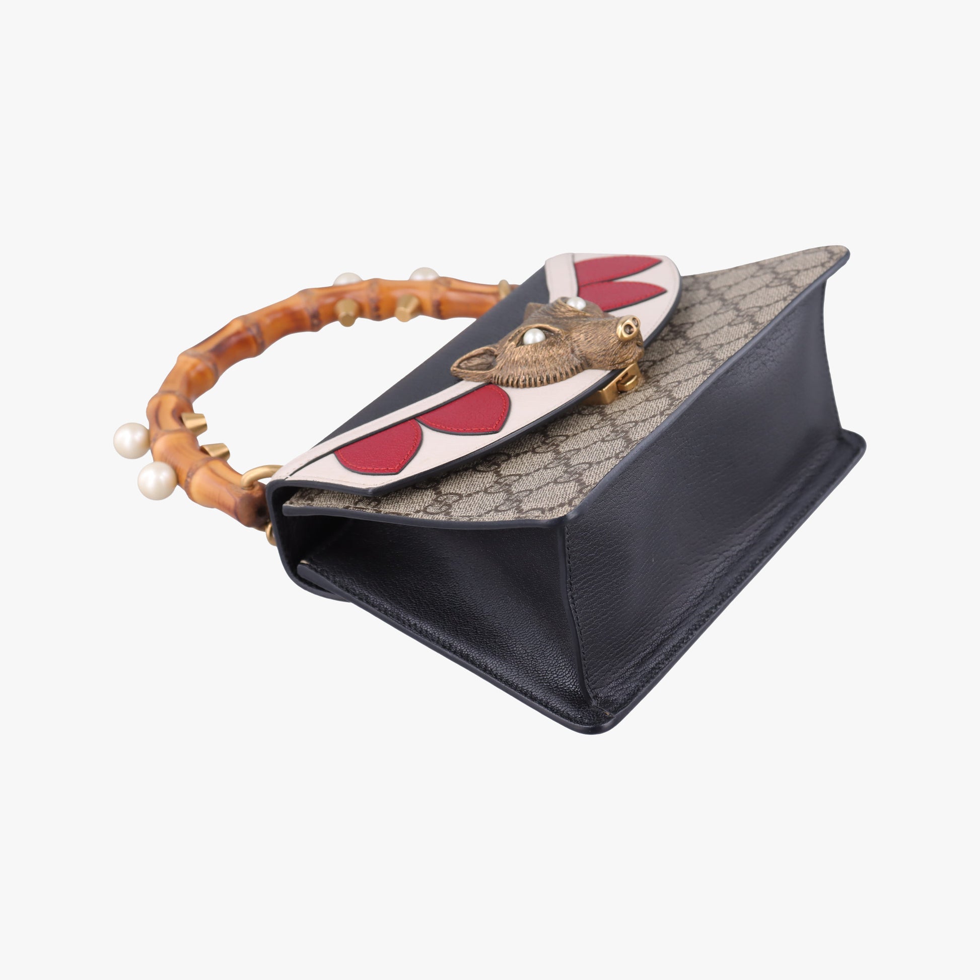 Mini Fox Brooch Bamboo Beige×Multicolour PVC coated canvas×Leather 466428 B021732924ミニ フォックス ブローチ バンブー ベージュ×マルチカラー PVCコーティングキャンバス×レザー 466428 B021732924