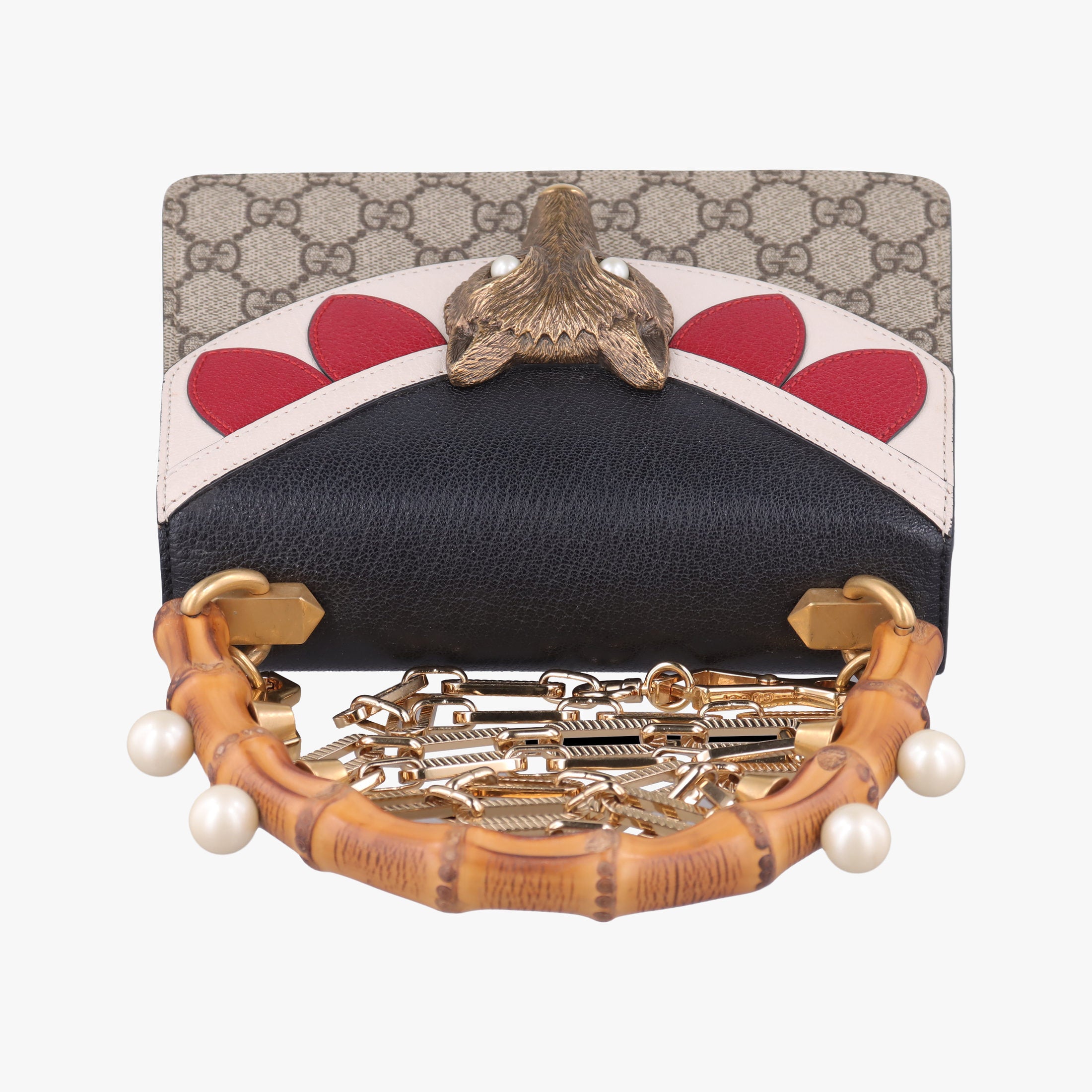 Mini Fox Brooch Bamboo Beige×Multicolour PVC coated canvas×Leather 466428 B021732924ミニ フォックス ブローチ バンブー ベージュ×マルチカラー PVCコーティングキャンバス×レザー 466428 B021732924