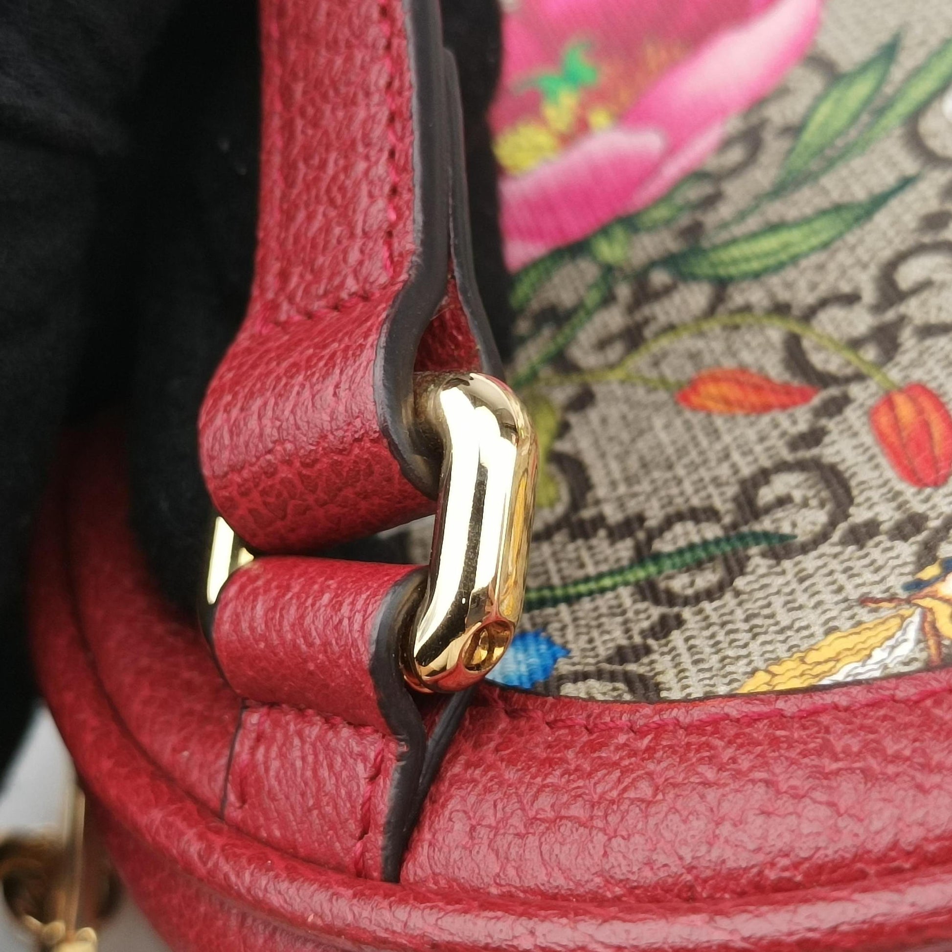 Ophidia Red×Multicolour PVC coated canvas×Leather 598661 オフィディア レッド×マルチカラー PVCコーティングキャンバス×レザー 598661 