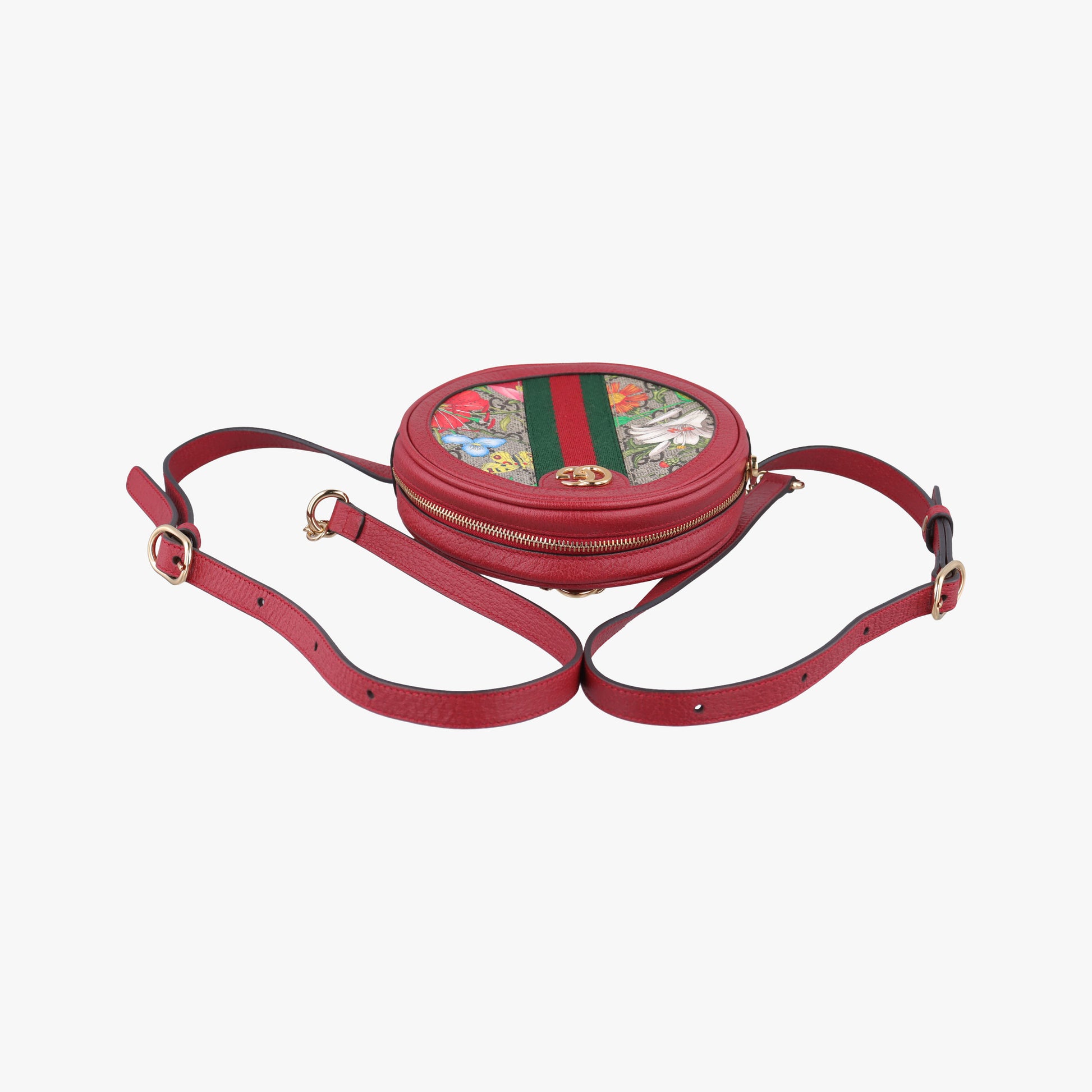 Ophidia Red×Multicolour PVC coated canvas×Leather 598661 オフィディア レッド×マルチカラー PVCコーティングキャンバス×レザー 598661 