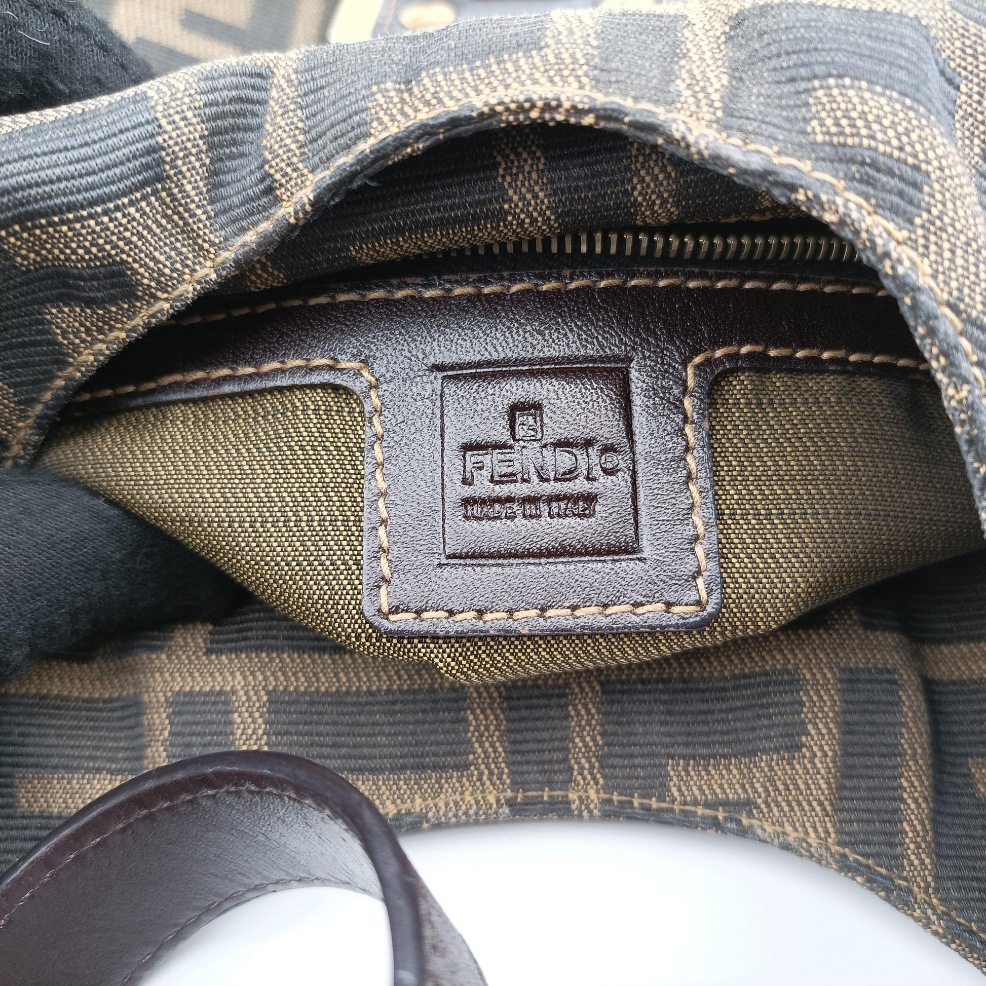 Zucca Brown canvas x Leather 8BR631 Lot number unknownズッカ柄 ブラウン キャンバスxレザー 8BR631 製番不明