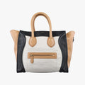 Luggage Mini Shopper Beige×white×black Leather U-CE-0121ラゲージミニショッパー ベージュ×ホワイト×ブラック レザー U-CE-0121
