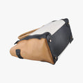 Luggage Mini Shopper Beige×white×black Leather U-CE-0121ラゲージミニショッパー ベージュ×ホワイト×ブラック レザー U-CE-0121