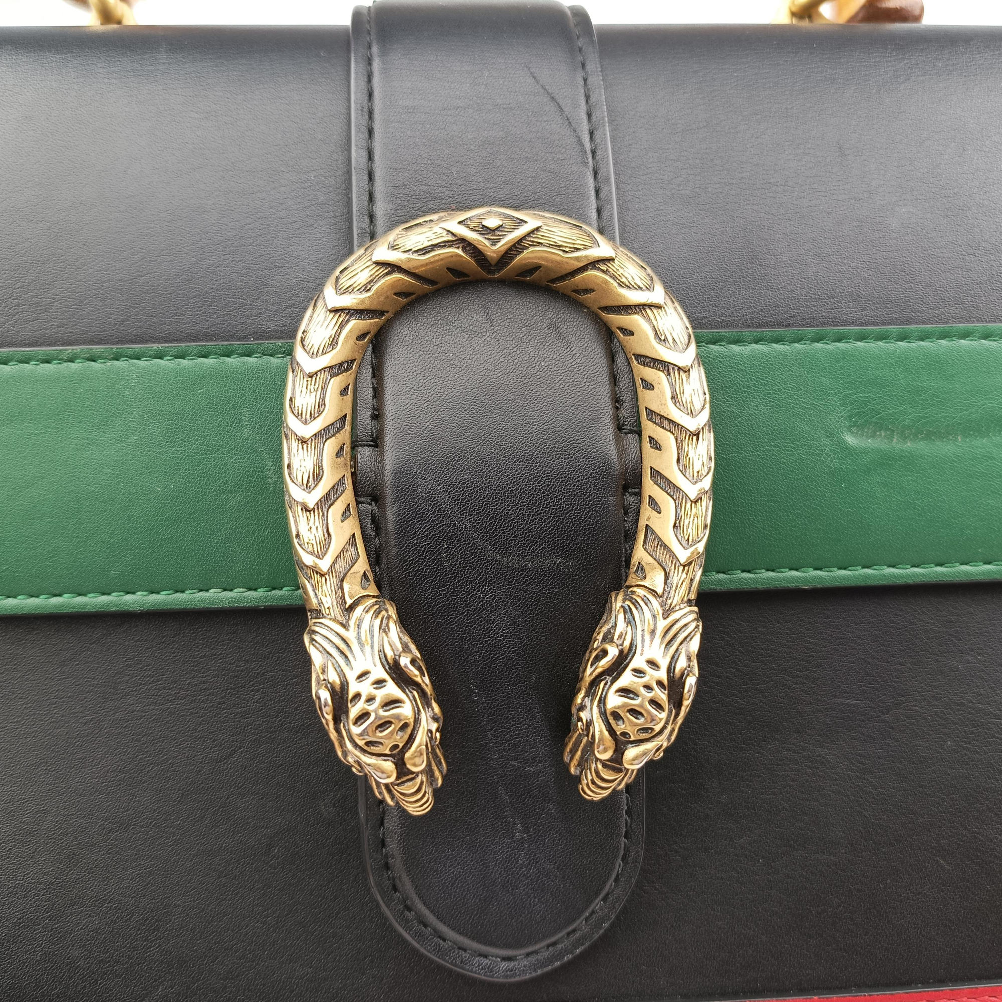 Dionysus Black×green×red Leather 448075 I022513128ディオニュソス ブラック ×グリーン×レッド レザー 448075 I022513128