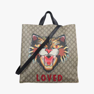 GG Supreme Bee Beige×multi PVC coated canvas 450950 E021661325GGスプリーム キングスネーク ベージュ×マルチ PVCコーティングキャンバス 450950 E021661325