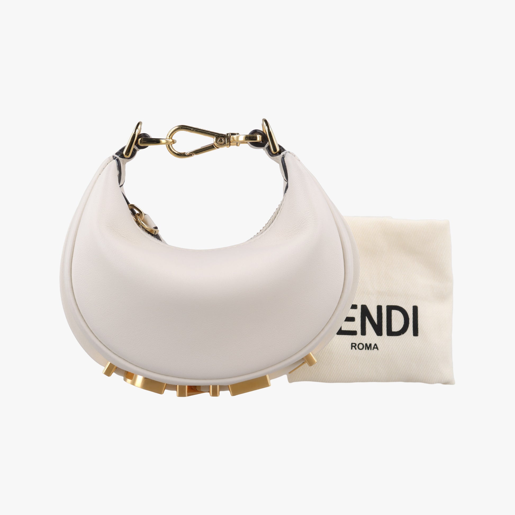 Nano Fendigraphy White Leather 7AS089 7AS089 A5DY 229.0189ナノ フェンディグラフィー ホワイト レザー 7AS089 7AS089 A5DY 229.0189