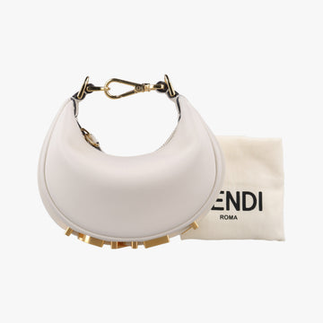 Nano Fendigraphy White Leather 7AS089 7AS089 A5DY 229.0189ナノ フェンディグラフィー ホワイト レザー 7AS089 7AS089 A5DY 229.0189